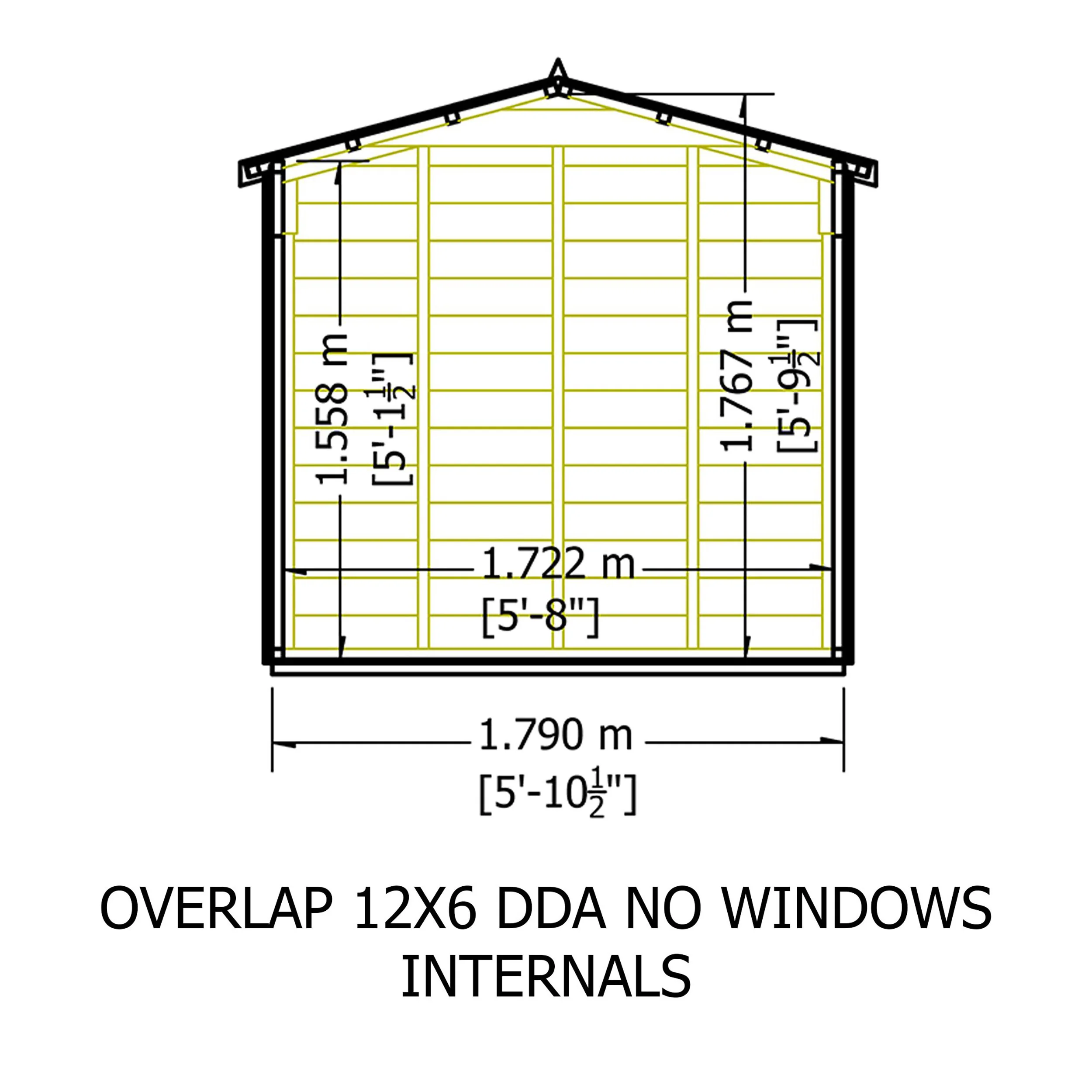 Garden Value Overlap 12 X 6 Windowless Shed - Image 8