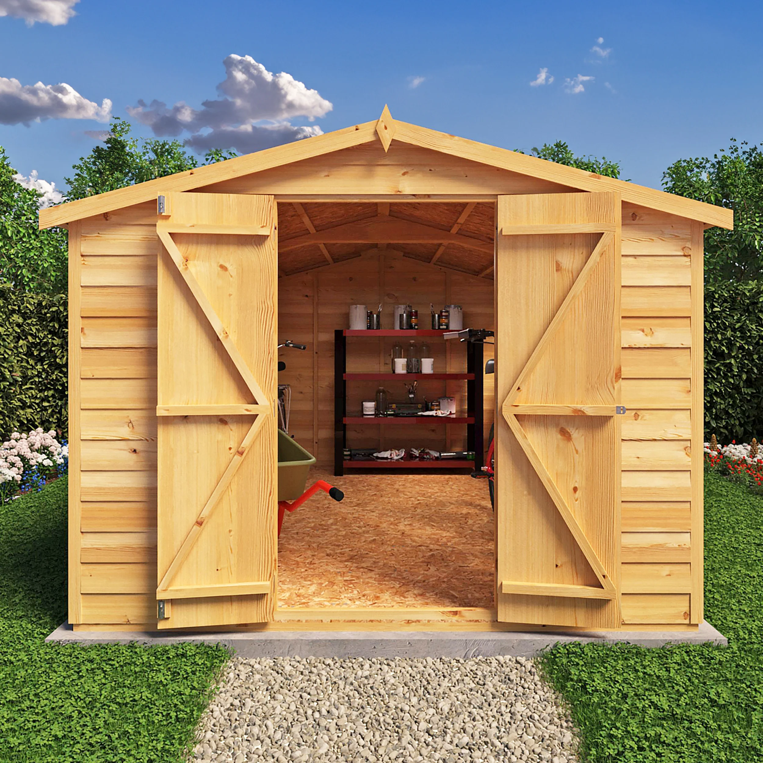 Garden Value Overlap 12 X 8 Apex Shed - Image 3
