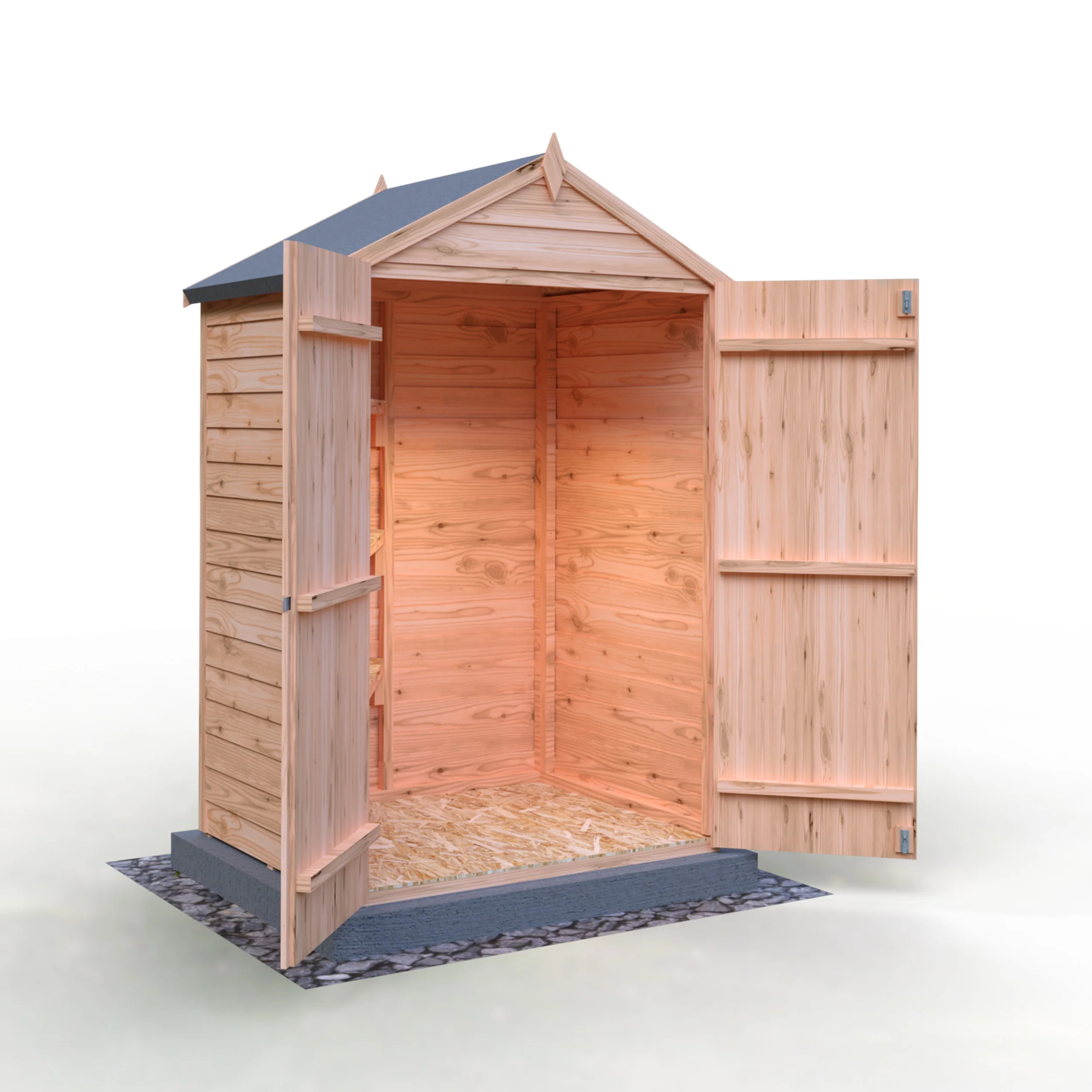 Garden Value Overlap 4 X 3 Double Door Shed With Shelves - Image 4