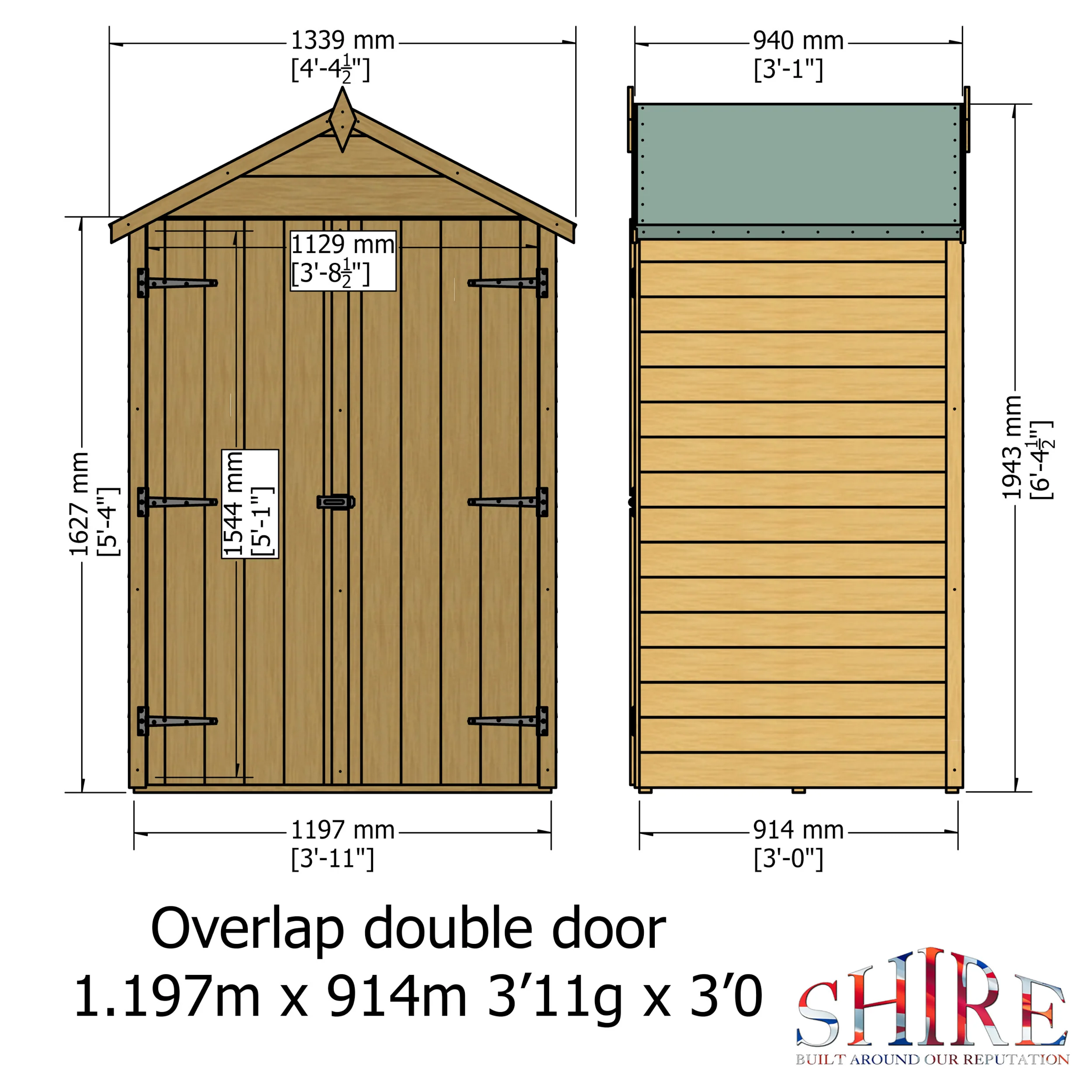 Garden Value Overlap 4 X 3 Double Door Shed With Shelves - Image 7
