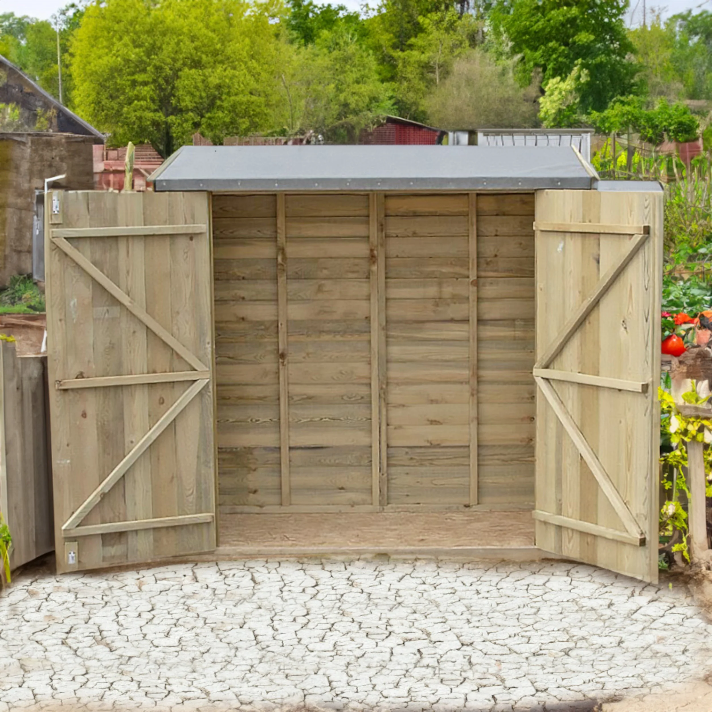 Garden Value Overlap 6 X 3 Pressure Treated Shed - Image 2