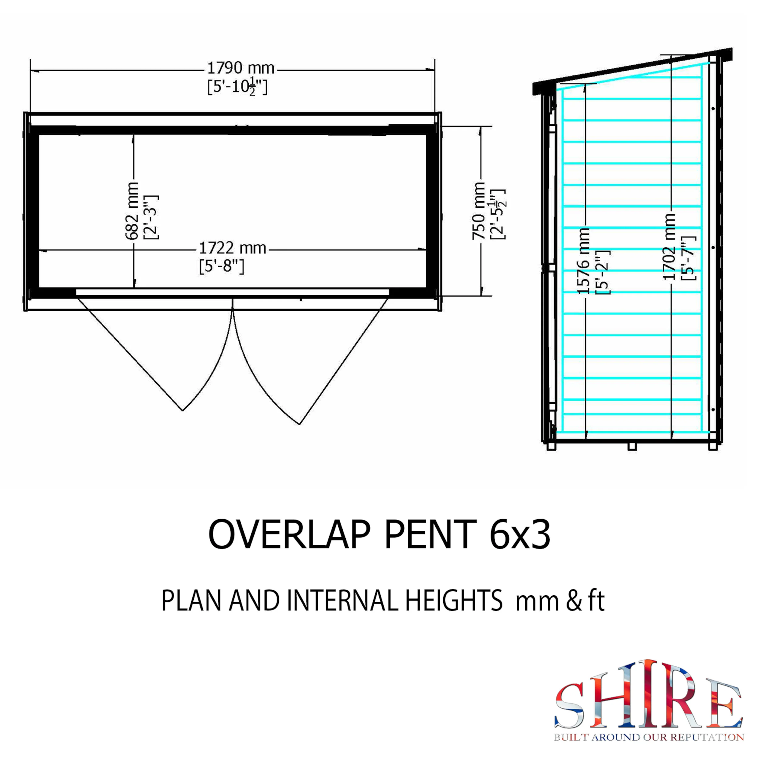 Garden Value Overlap 6 X 3 Pressure Treated Shed - Image 6
