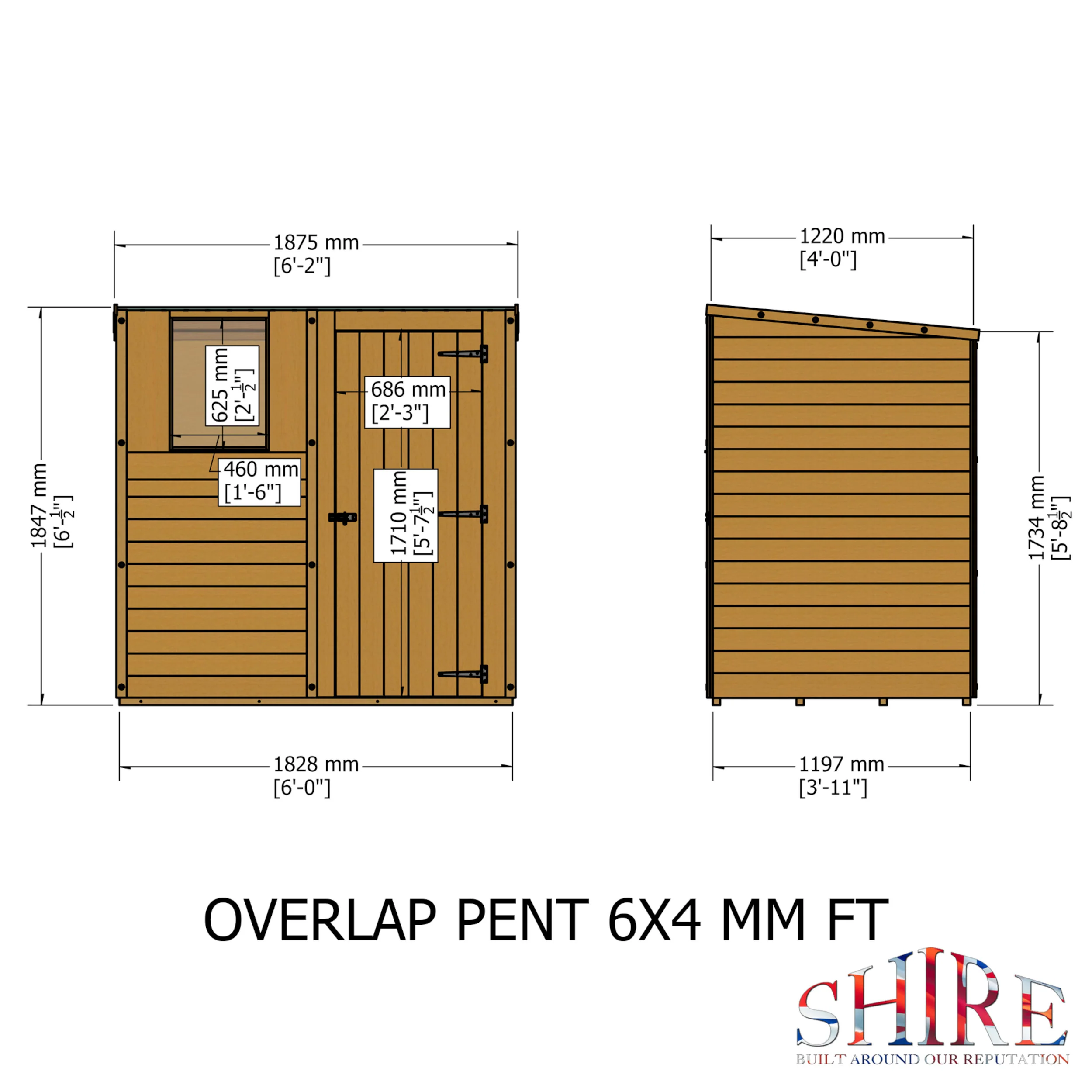 Garden Value Overlap 6 X 4 Pent Shed - Image 4