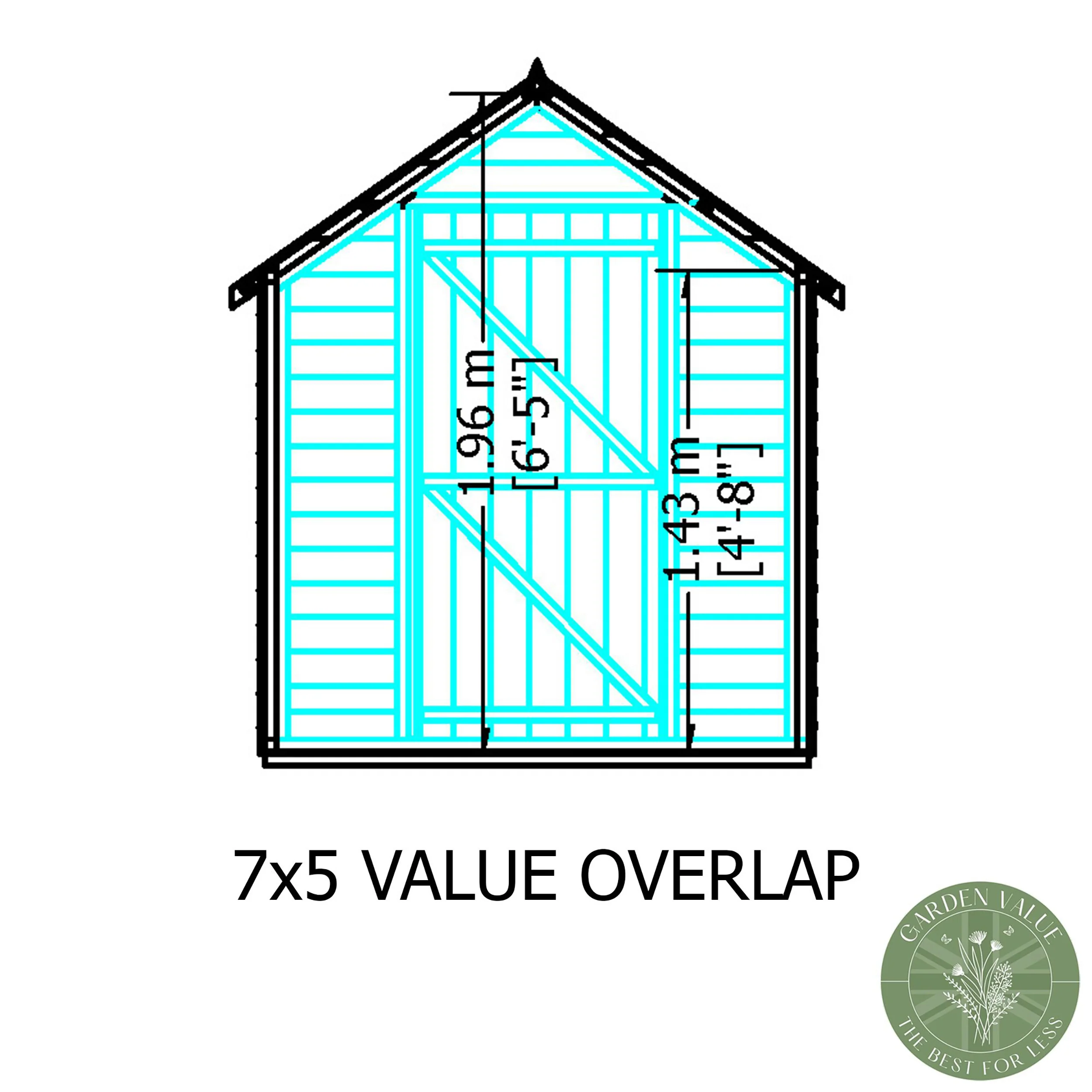 Garden Value Overlap 7 X 5 Shed - Image 8