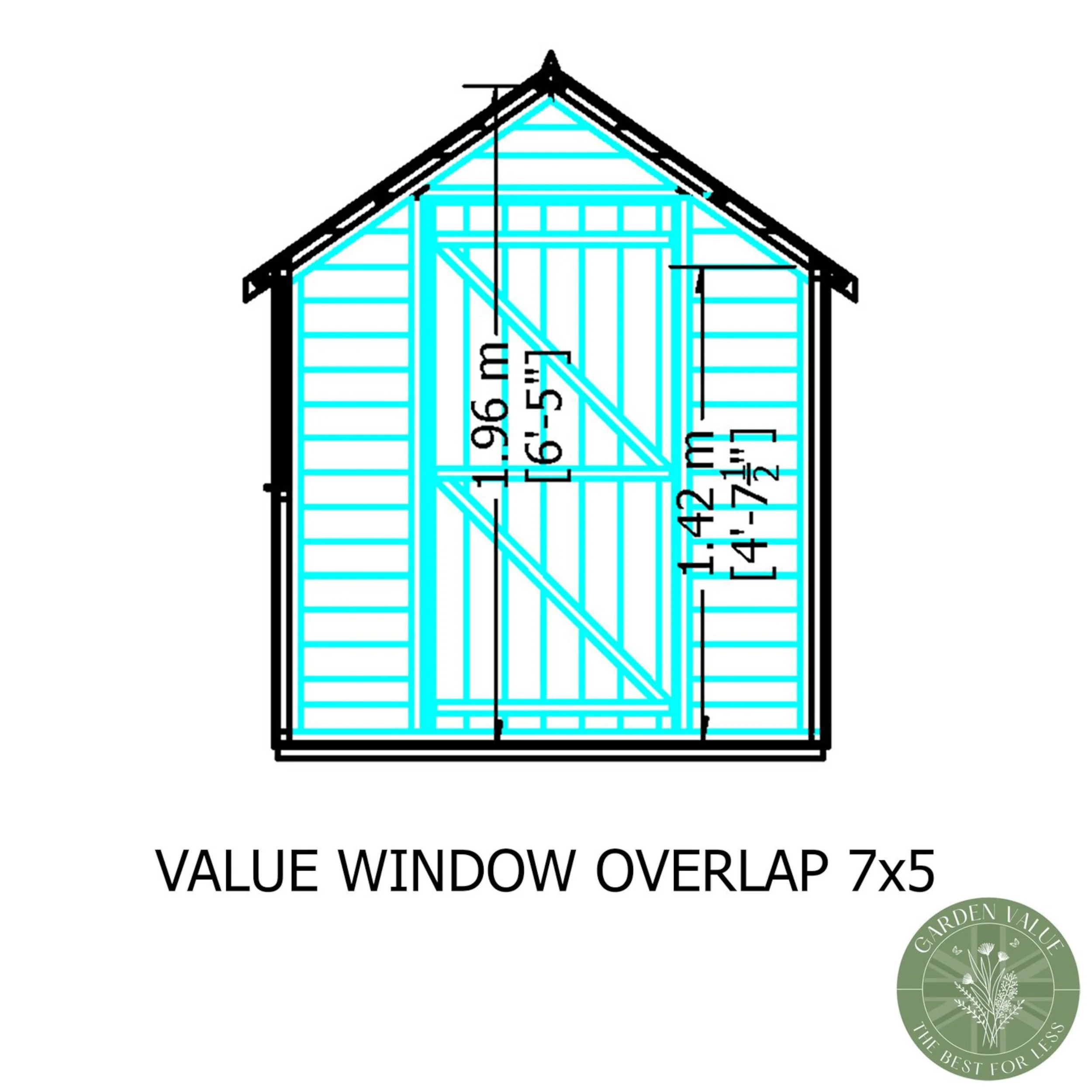Garden Value Overlap 7 X 5 Shed With Window - Image 8
