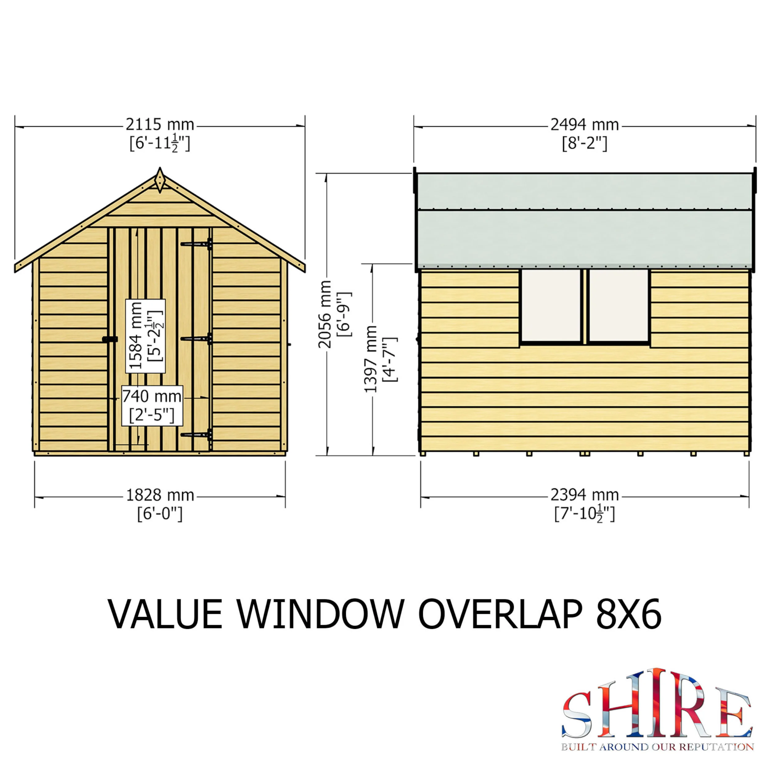 Garden Value Overlap 8 X 6 Shed With Window - Image 8