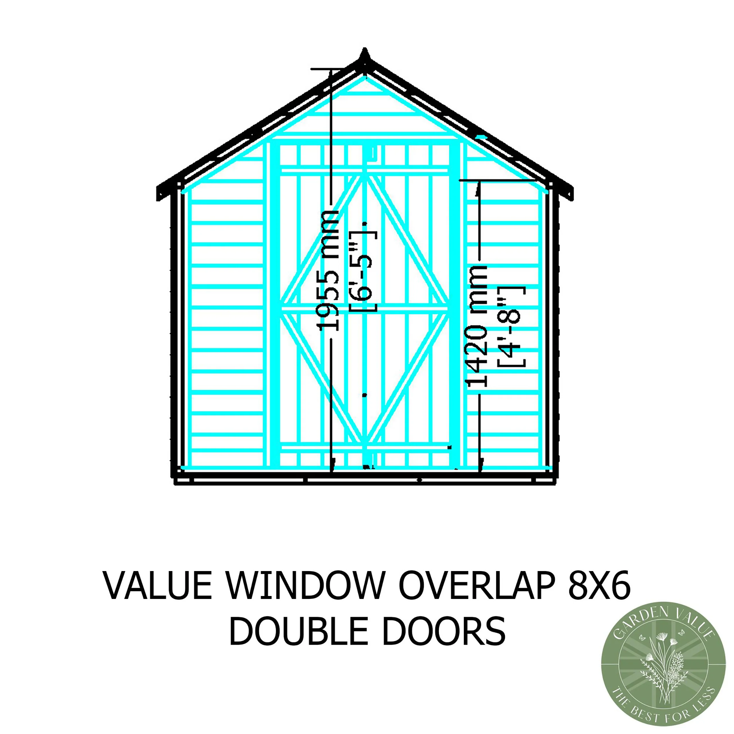 Garden Value Overlap 8 X 6 Shed With Window - Image 9
