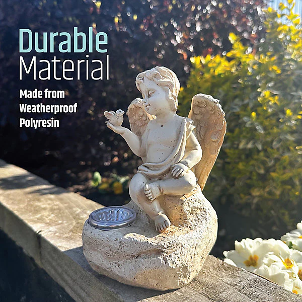 Solar Angel Garden Ornament With LED Light - Outdoor Solar Statue - Image 4