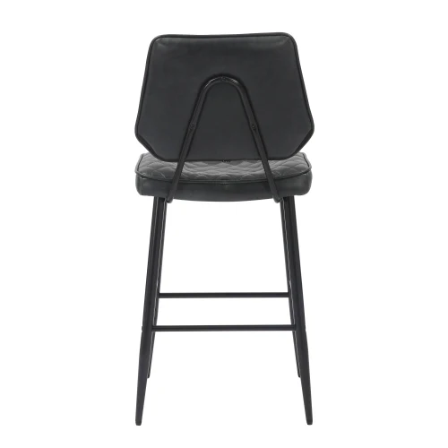 Garrick Real Leather Black Bar Stool - Image 2