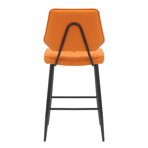 Garrick Real Leather Orange Bar Stool - Image 7