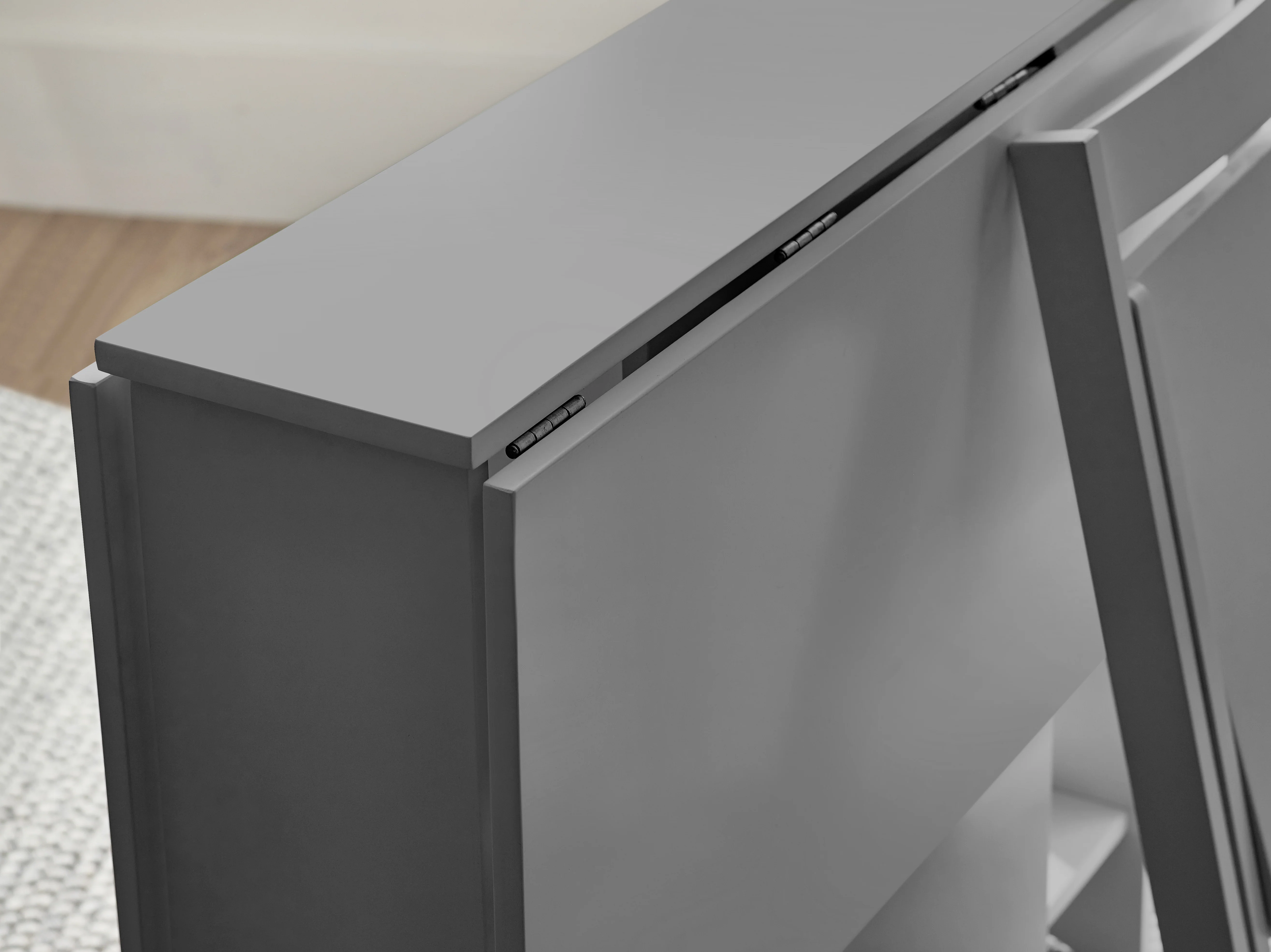 Loxley Gateleg Table With 2 Chairs - Grey - Image 3