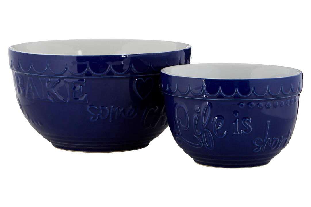 Gigi Set Of Two Blue And White Mixing Bowls - Image 2