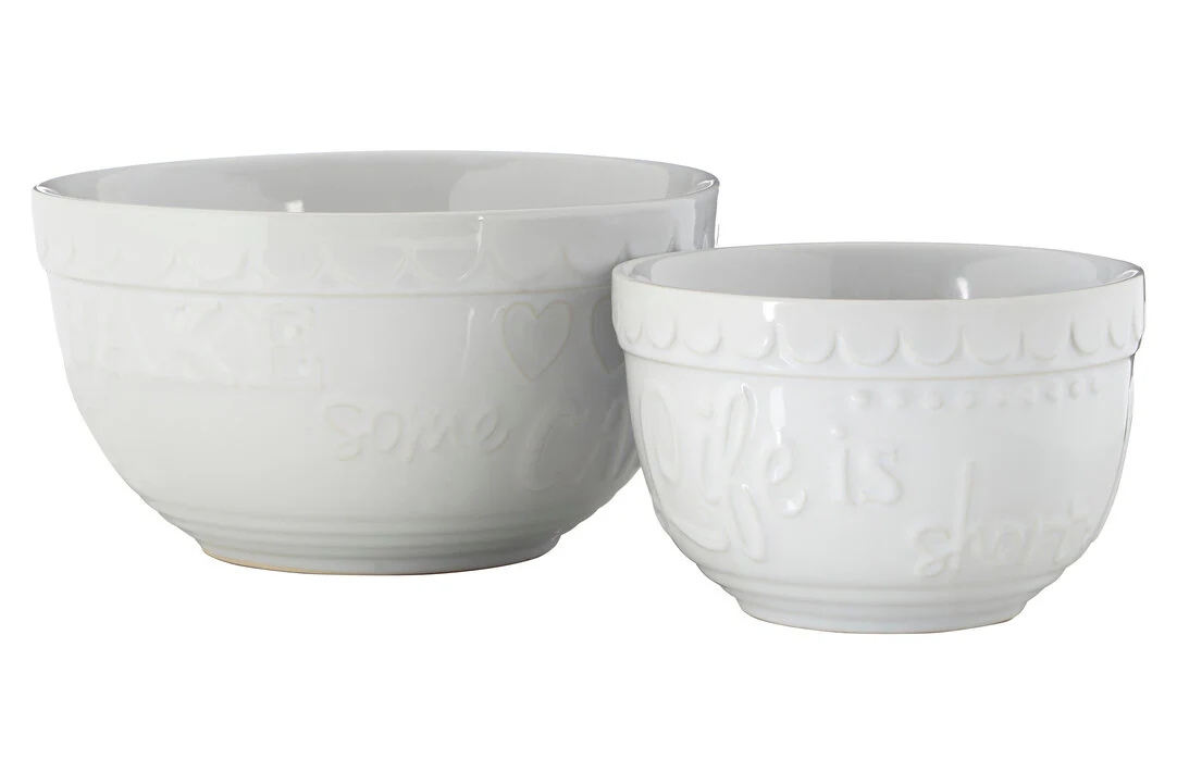 Gigi White Set Of Two Mixing Bowls - Image 2