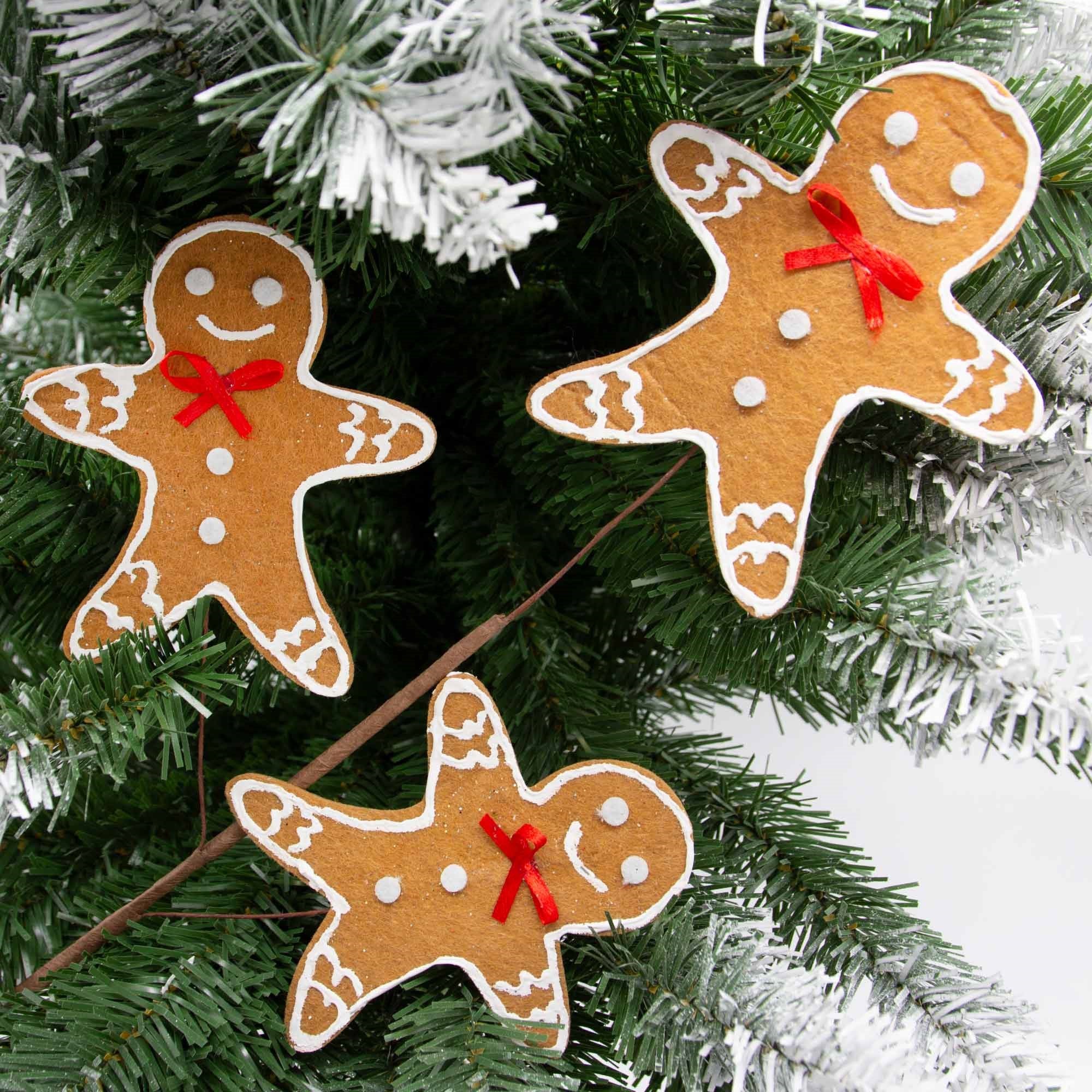 Ginger Bread Stem Pick Christmas Decorations - Image 3