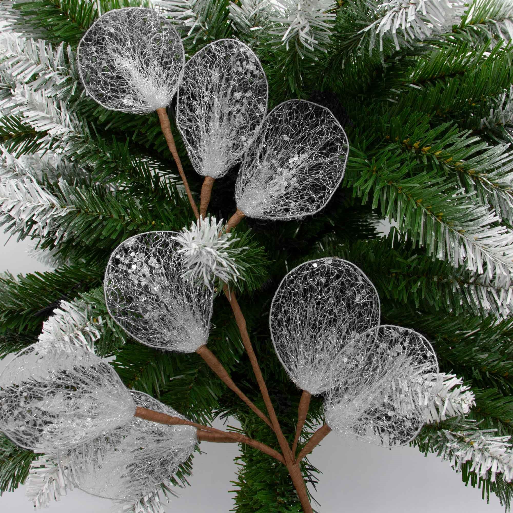 Glitter Eucalyptus Spray - Silver - Image 3