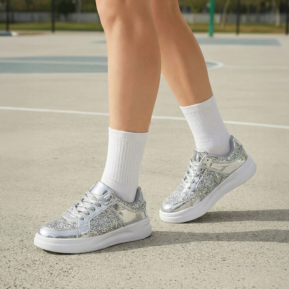 Glitter Platform Sneakers Trainers