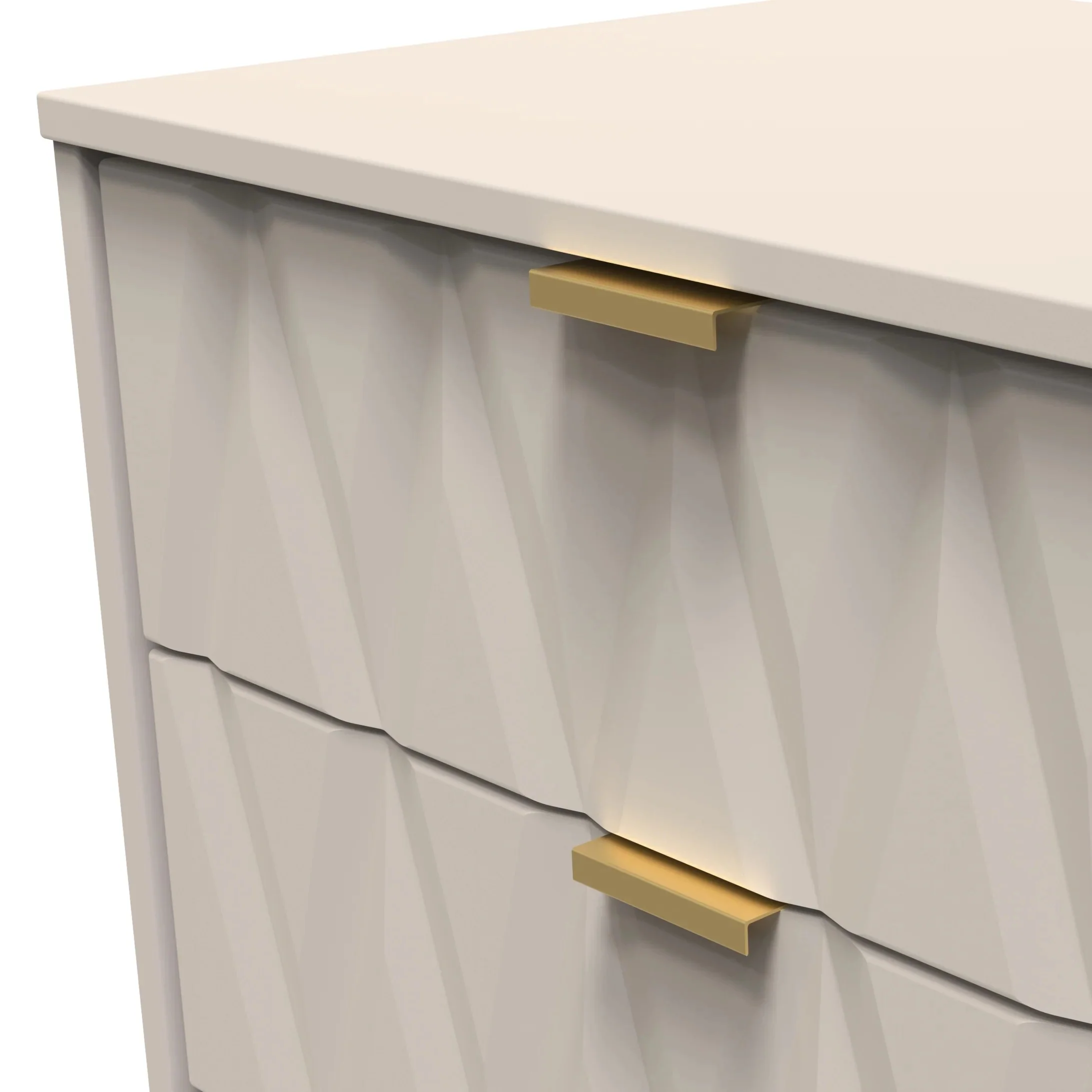 Glitz Ready Assembled 3 Drawer Bedside Table In Kashmir Matt - Image 4