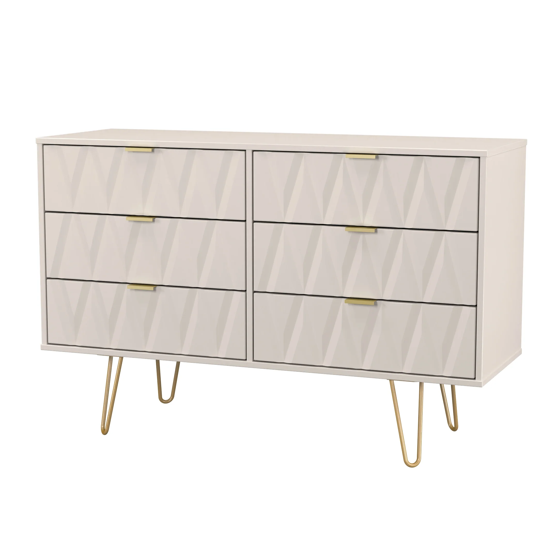 Glitz Ready Assembled 6 Drawer Wide Chest in Kashmir Matt - Image 4