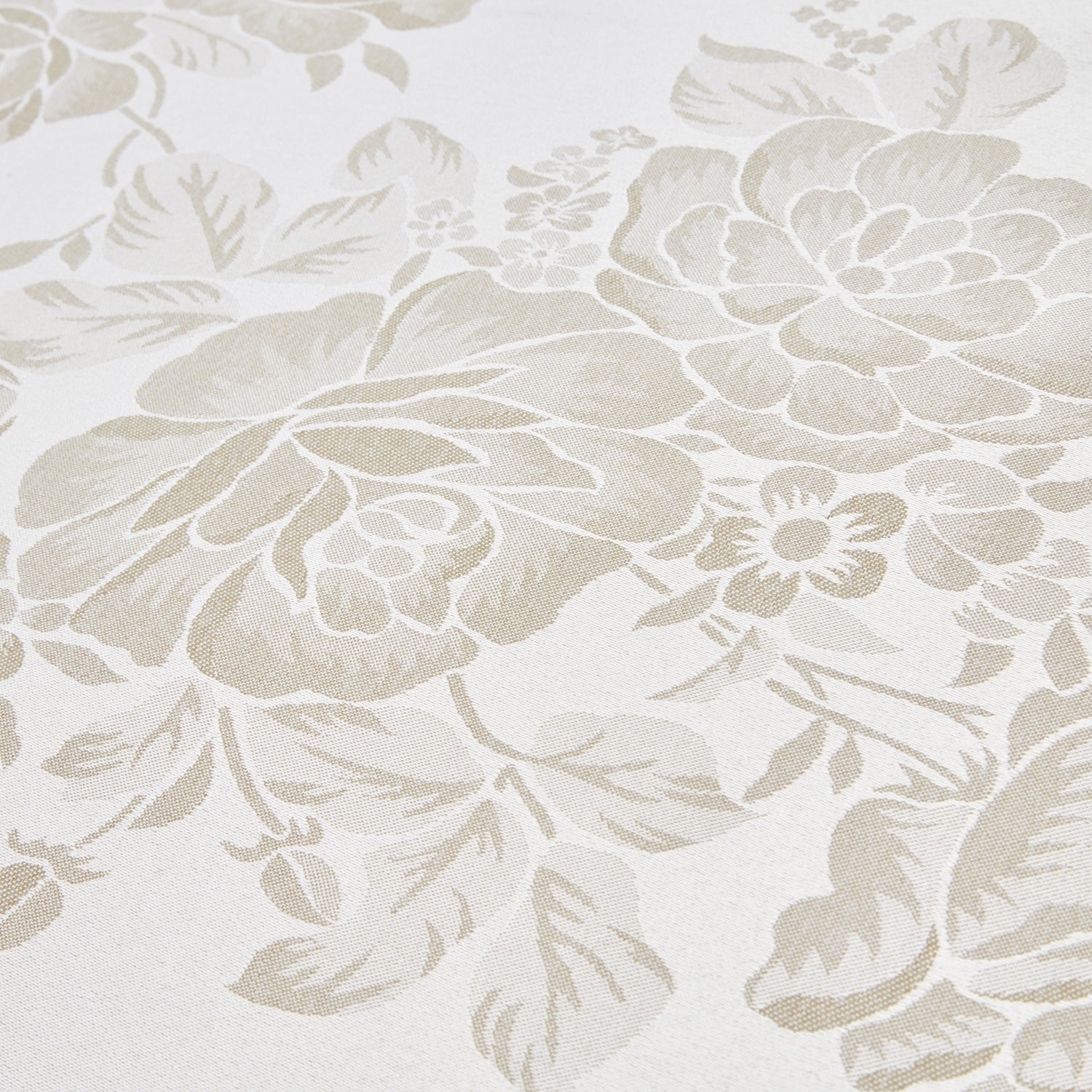 Grace Floral Jacquard Table Cloth Sateen Damask Table Cloth with a Subtle Jacquard Design in Natural - Image 4
