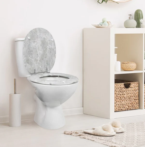 Grey Marble Effect Toilet Seat - Image 2