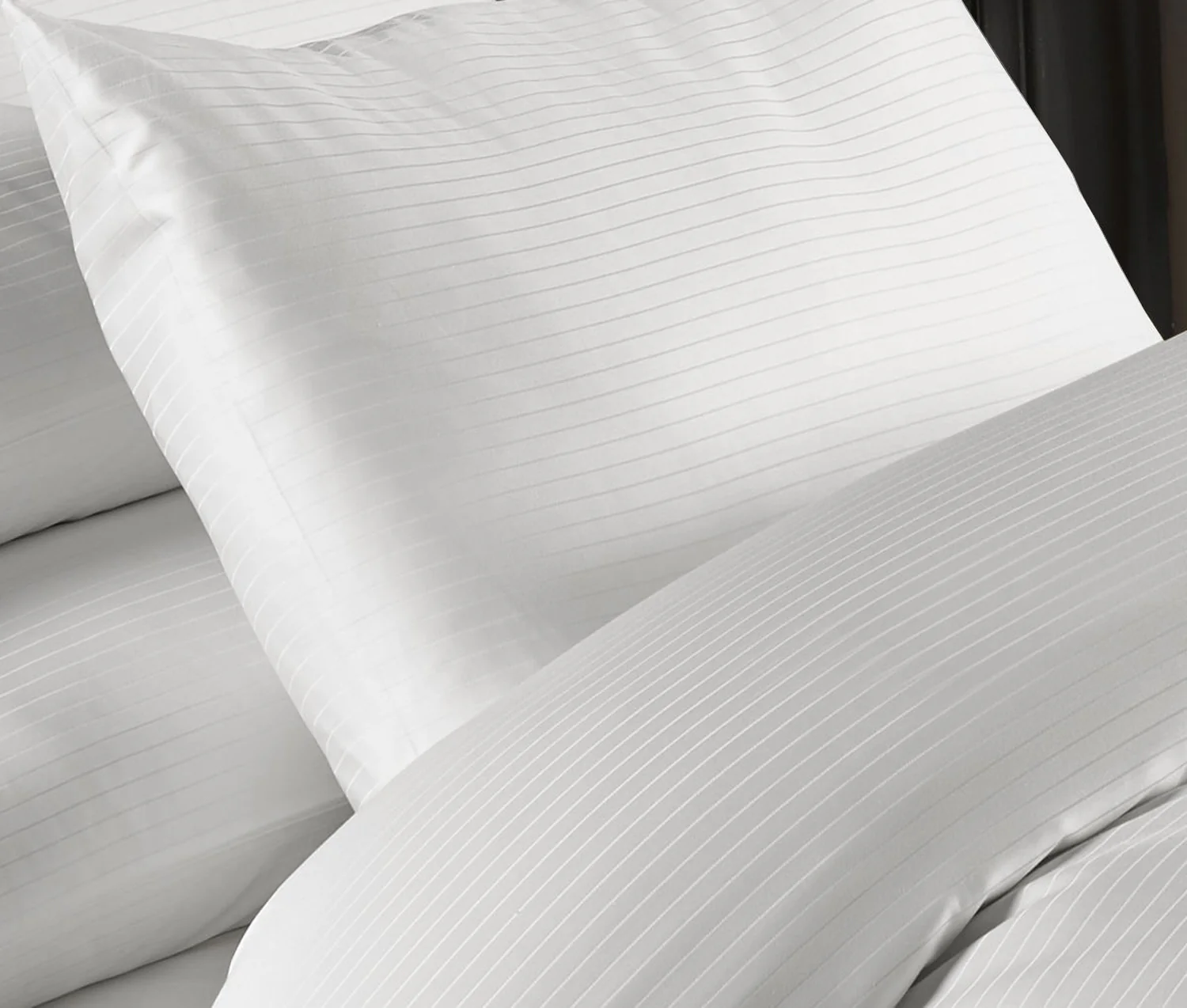 Grosvenor - 1000 Thread Count Pin Stripe Duvet Set in White - Image 2