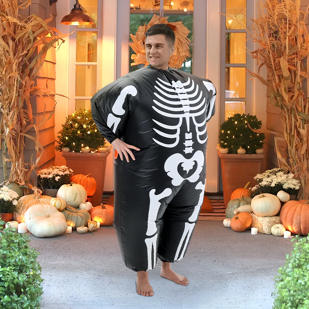 Halloween Adult Skeleton Inflatable Outfit - Image 2