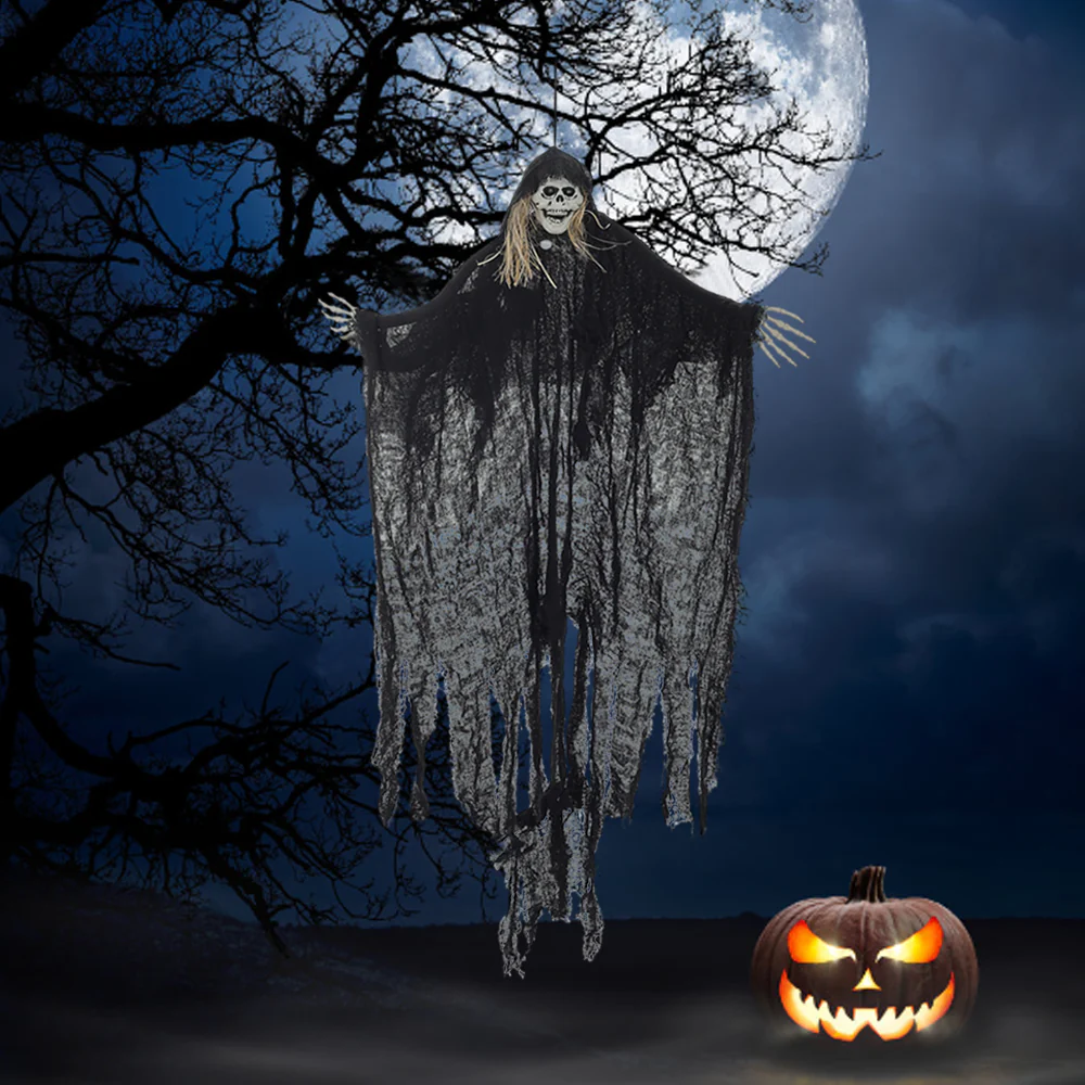 Halloween Hanging Skeleton Ghost with Sensor - Image 2