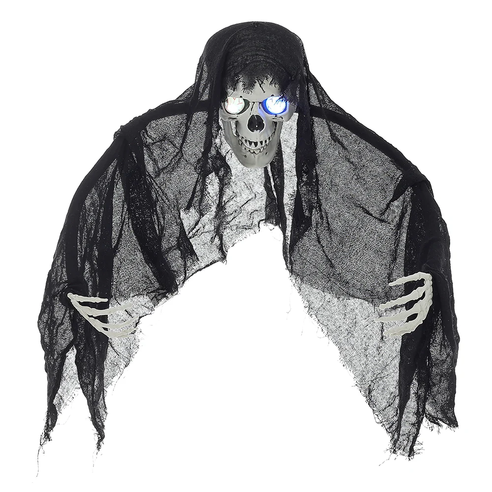 Halloween Hanging Skull Ghost with Light-Up Eyes - Image 8