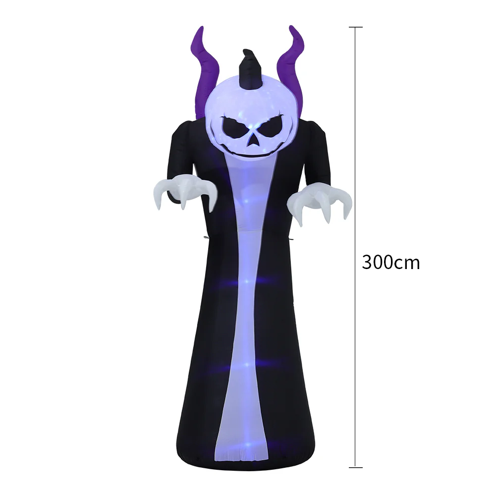 Halloween Inflatable Outdoor Ghost with Raising Hands and LED Lights Yard Decoration - Image 7