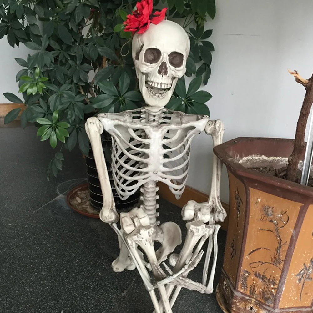 Halloween Realistic Full Body Skeleton Prop Decoration Posable Joints