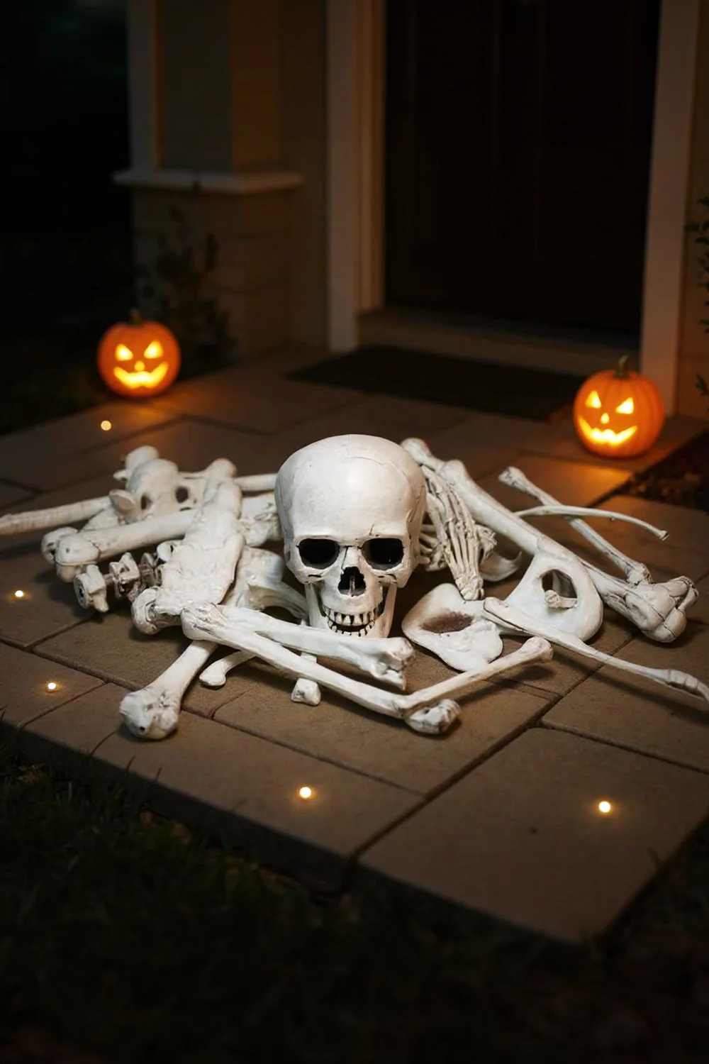 Halloween Realistic Skull and Bone Skeleton Decoration Kit - Image 2