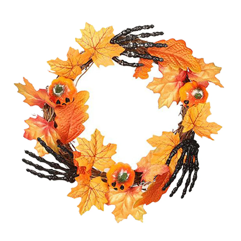 Halloween Wreath with Pumpkins Hands - Image 3