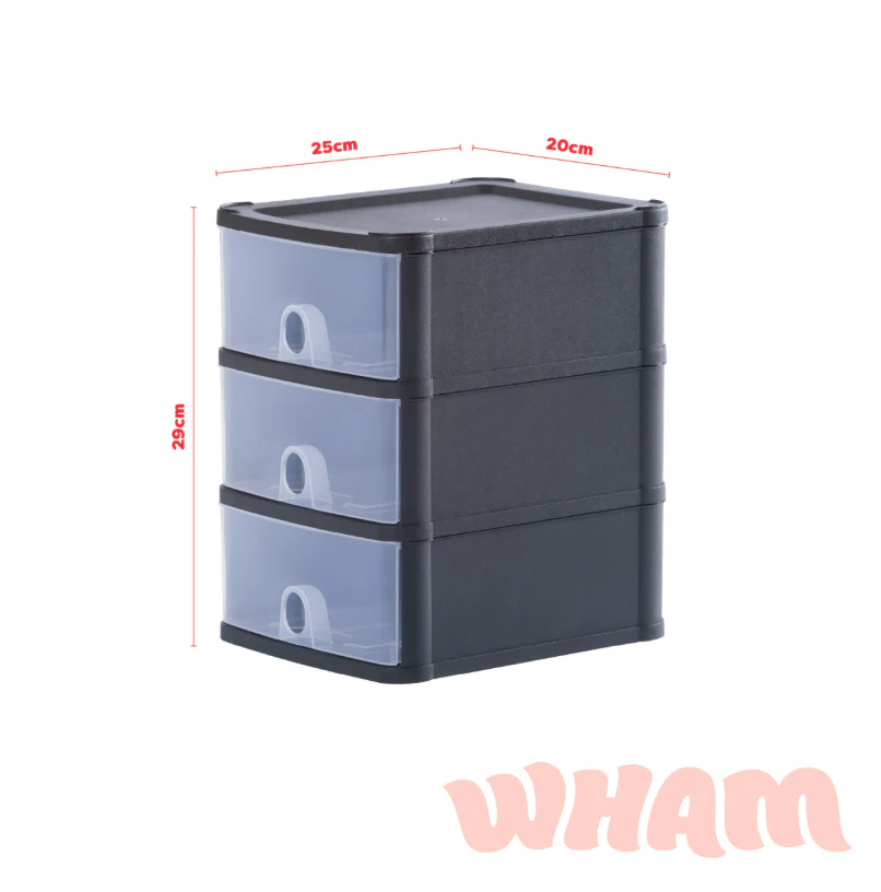 Handy 3 Drawer Tower A5 Black - Image 4