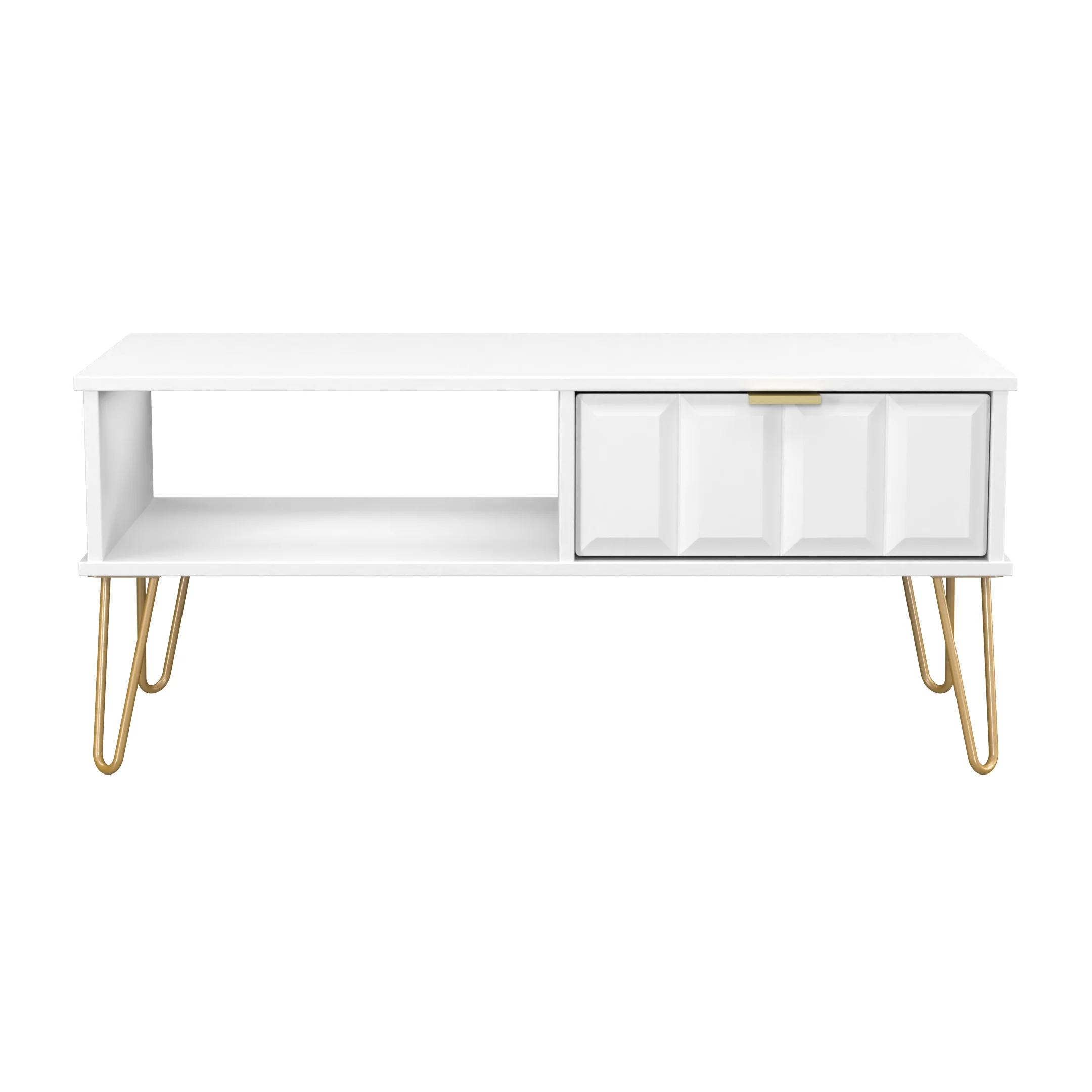Hanover Ready Assembled 1 Drawer Coffee Table in White Matt - Image 2
