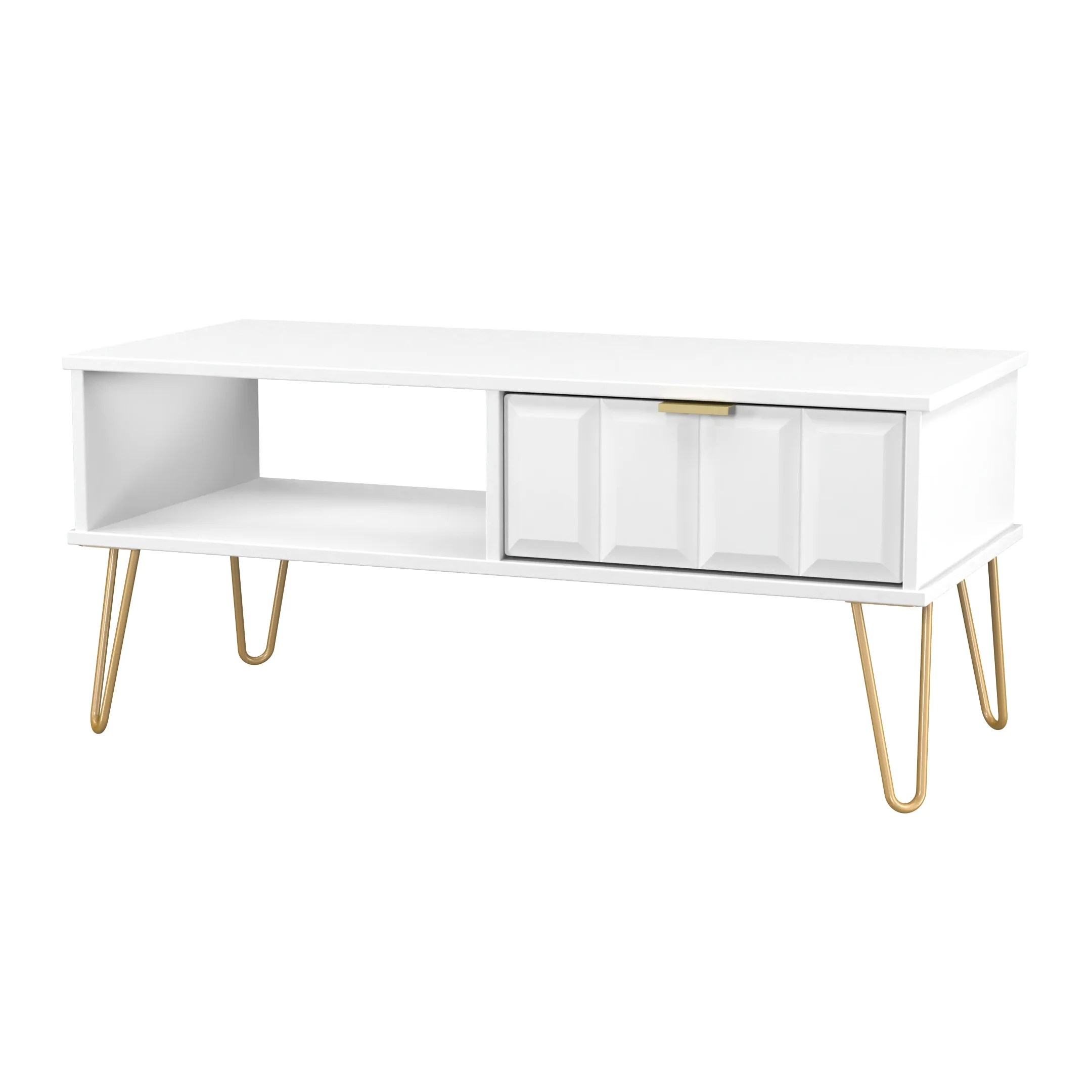 Hanover Ready Assembled 1 Drawer Coffee Table in White Matt - Image 4