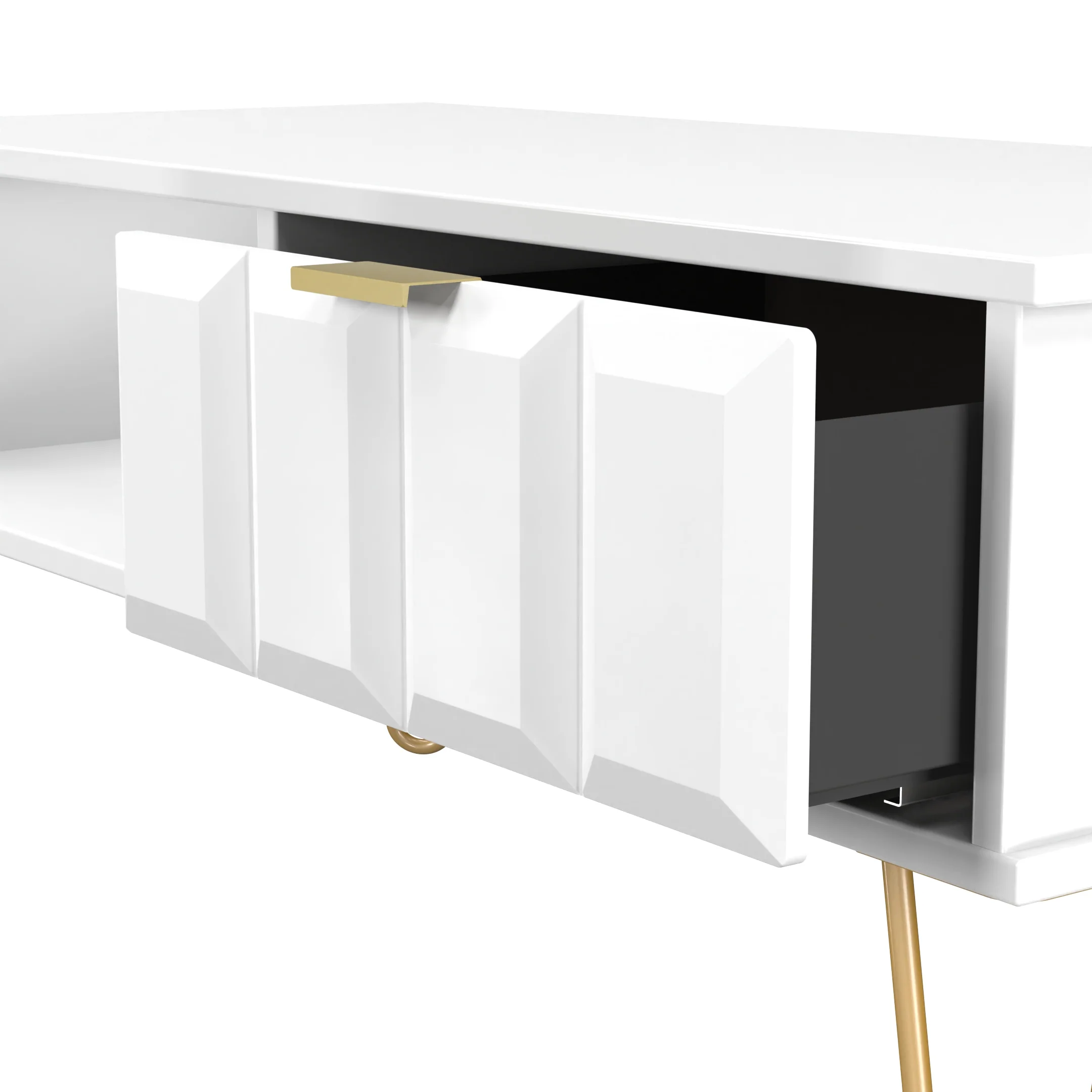 Hanover Ready Assembled 1 Drawer Coffee Table in White Matt - Image 6