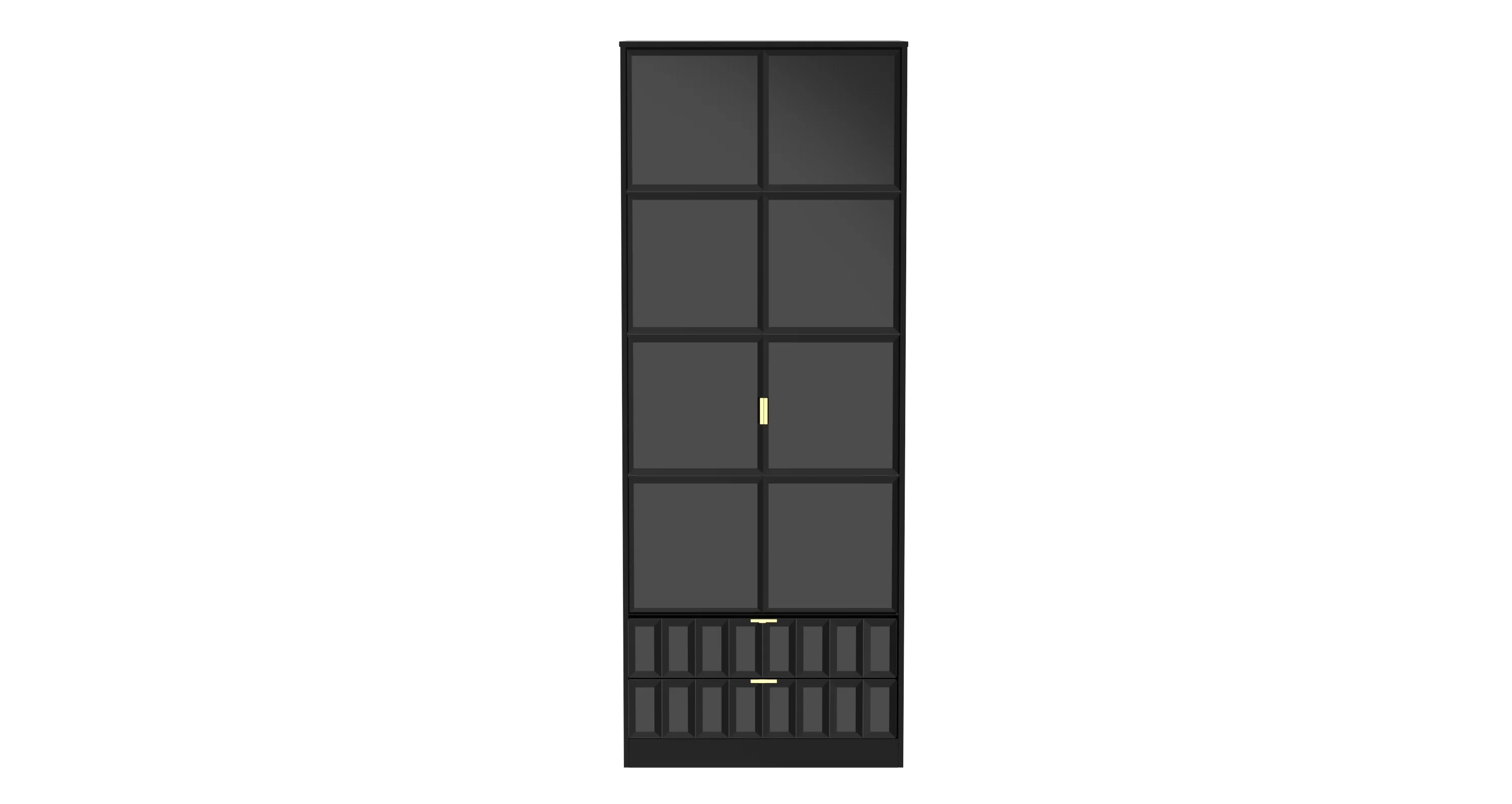 Hanover Ready Assembled 2 Door 2 Drawer Wardrobe in Deep Black & Black Matt - Image 7