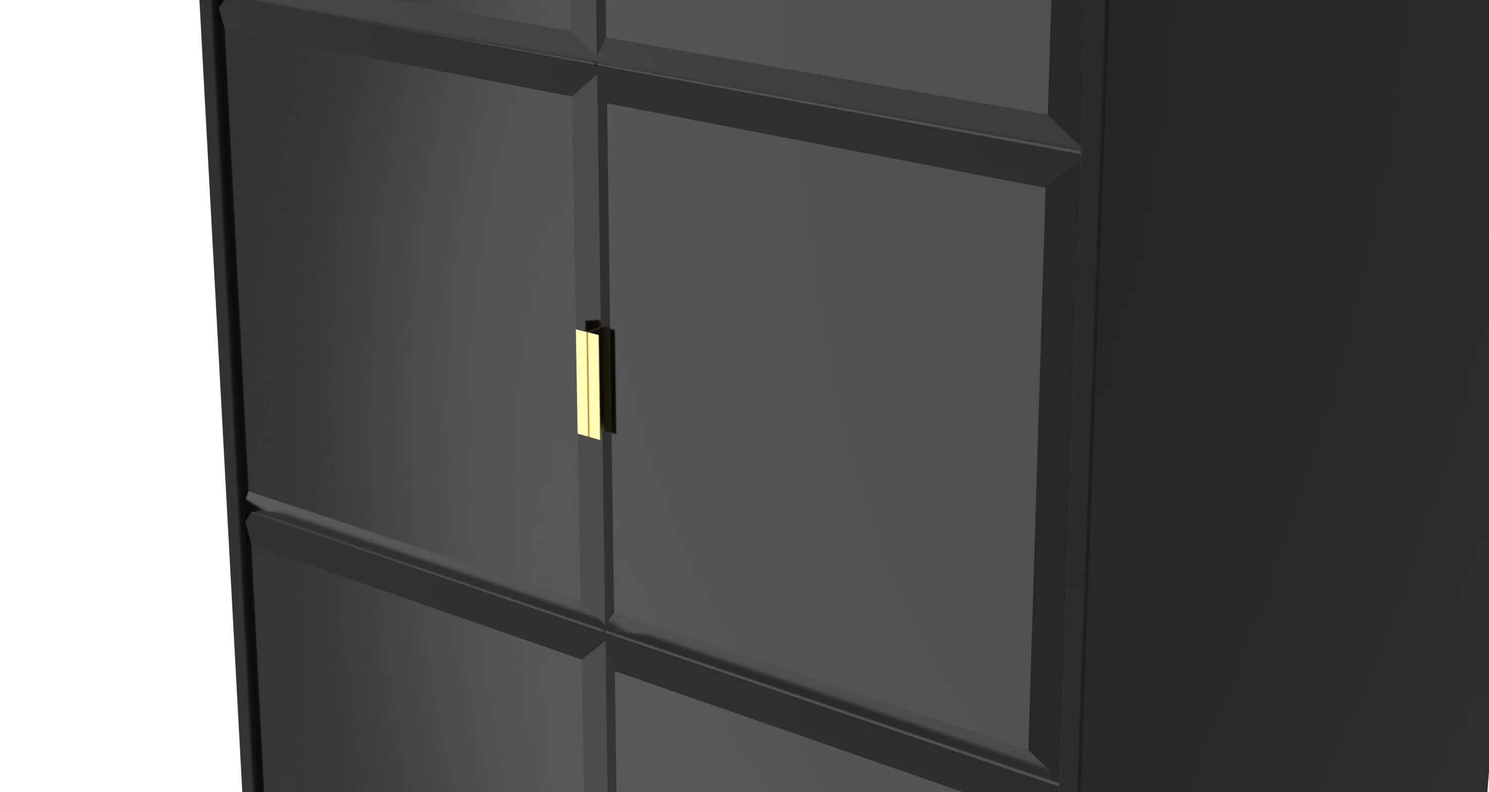 Hanover Ready Assembled 2 Door 2 Drawer Wardrobe in Deep Black & Black Matt - Image 9
