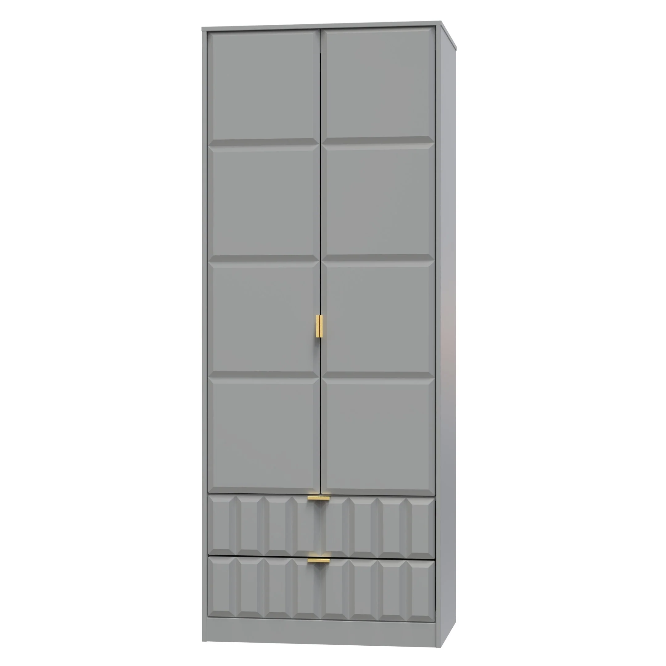 Hanover Ready Assembled 2 Door 2 Drawer Wardrobe in Dusk Grey - Image 3