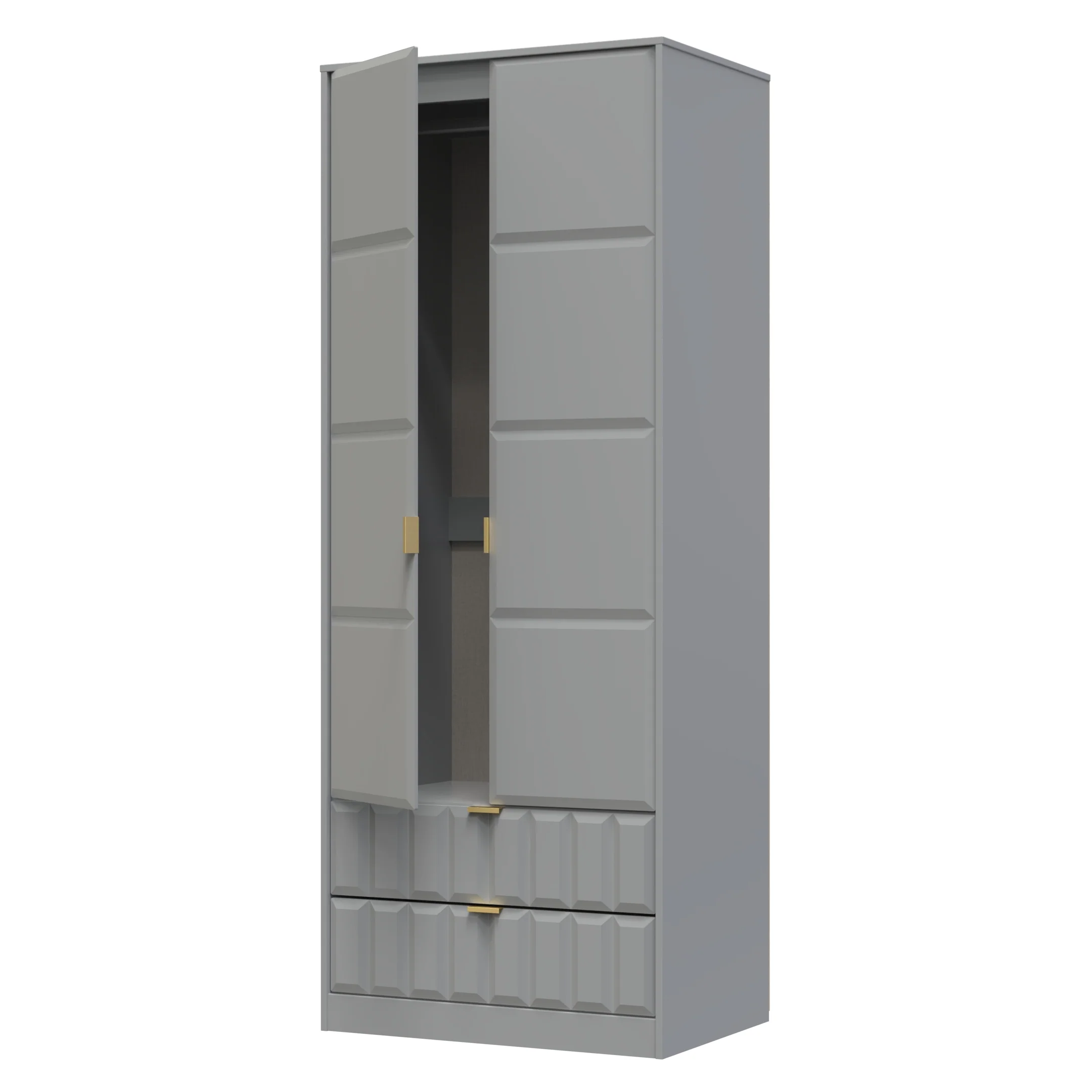 Hanover Ready Assembled 2 Door 2 Drawer Wardrobe in Dusk Grey - Image 5