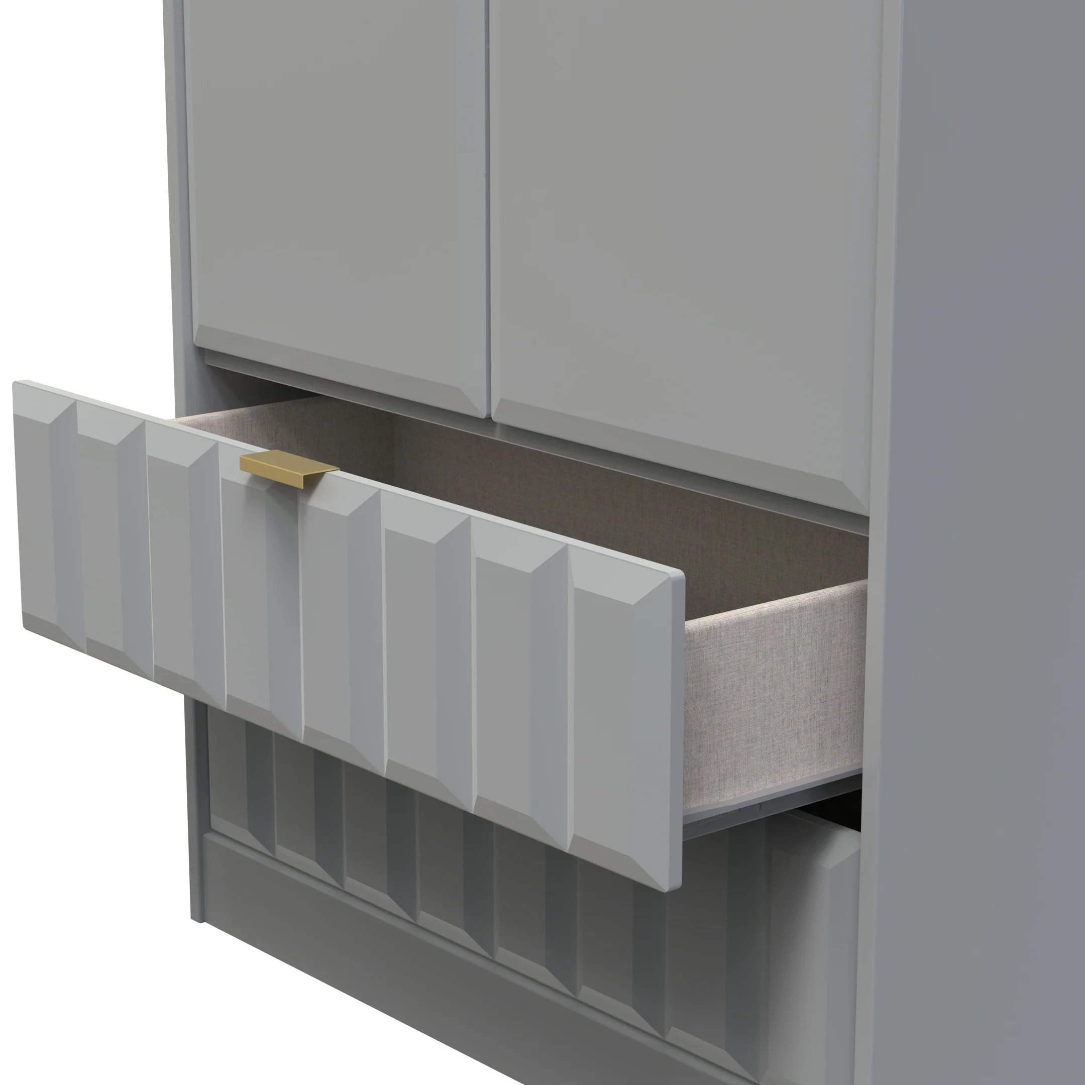 Hanover Ready Assembled 2 Door 2 Drawer Wardrobe in Dusk Grey - Image 6