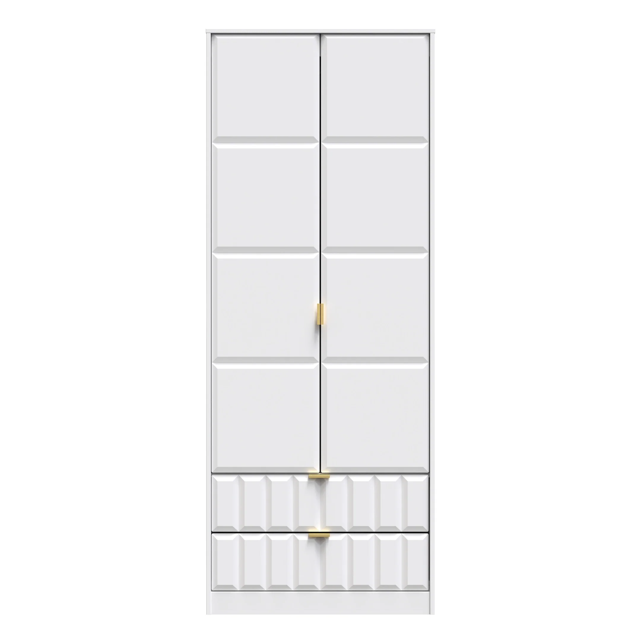 Hanover Ready Assembled 2 Door 2 Drawer Wardrobe in White Matt