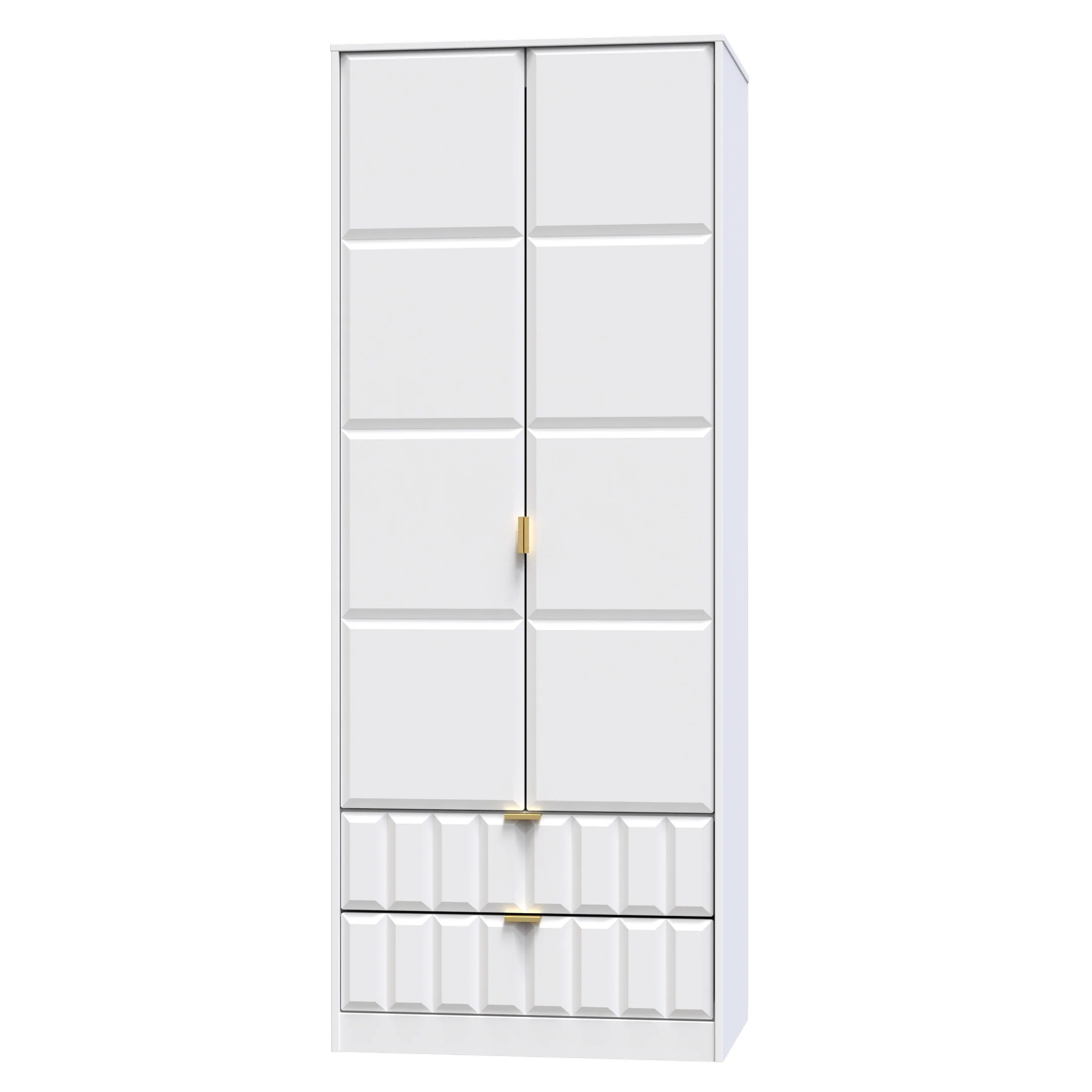 Hanover Ready Assembled 2 Door 2 Drawer Wardrobe in White Matt - Image 3