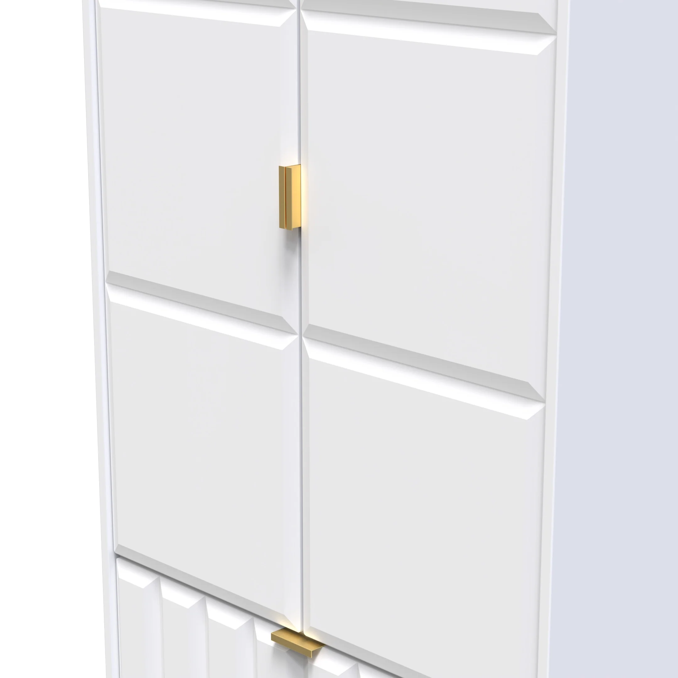 Hanover Ready Assembled 2 Door 2 Drawer Wardrobe in White Matt - Image 4