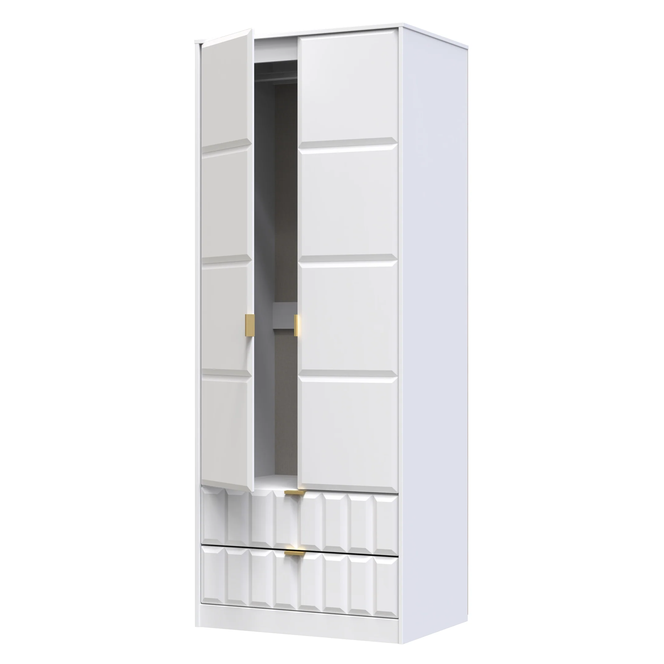 Hanover Ready Assembled 2 Door 2 Drawer Wardrobe in White Matt - Image 5