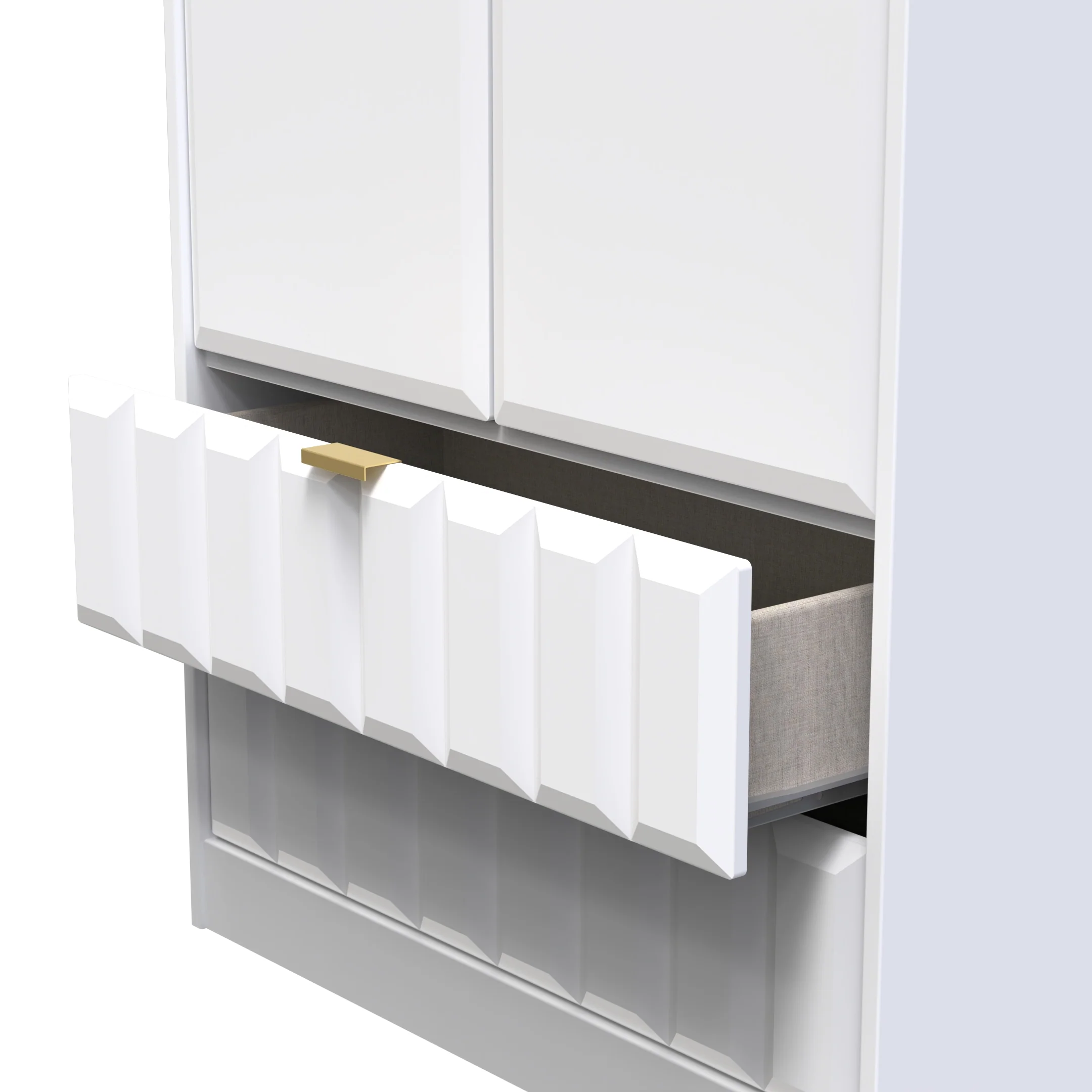 Hanover Ready Assembled 2 Door 2 Drawer Wardrobe in White Matt - Image 6