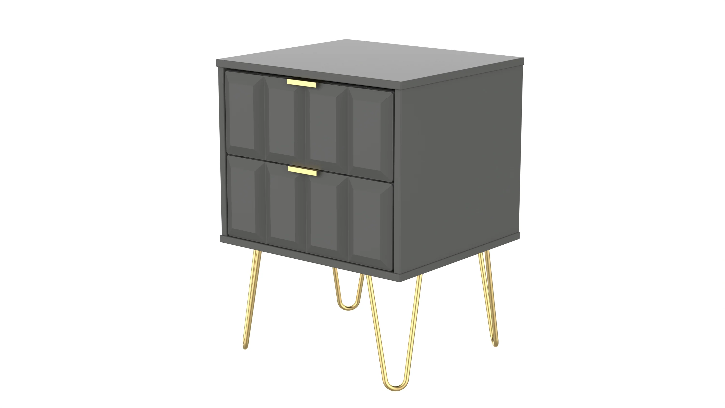 Hanover Ready Assembled 2 Drawer Bedside Cabinet in Dusk Grey - Image 12