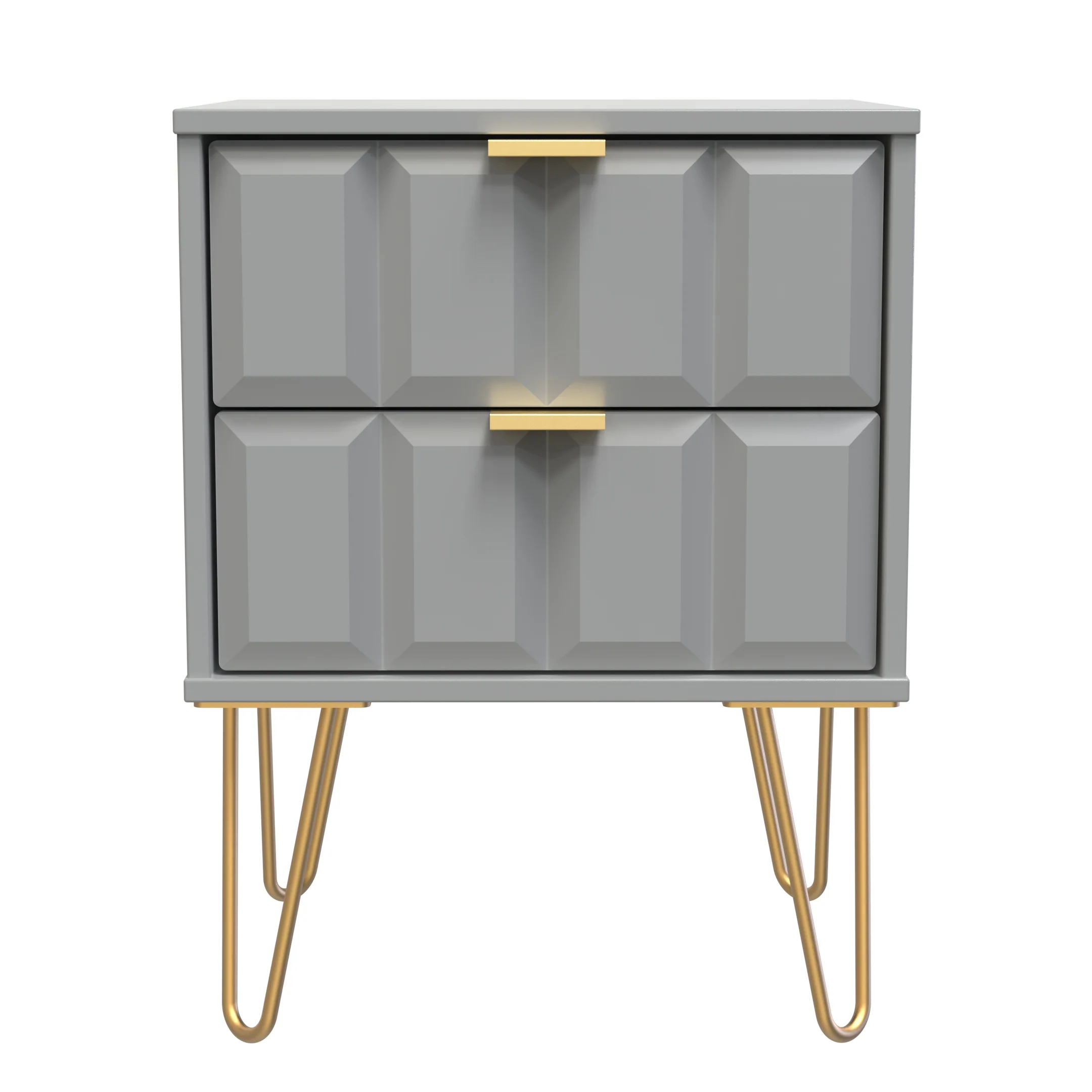 Hanover Ready Assembled 2 Drawer Bedside Cabinet in Dusk Grey - Image 2