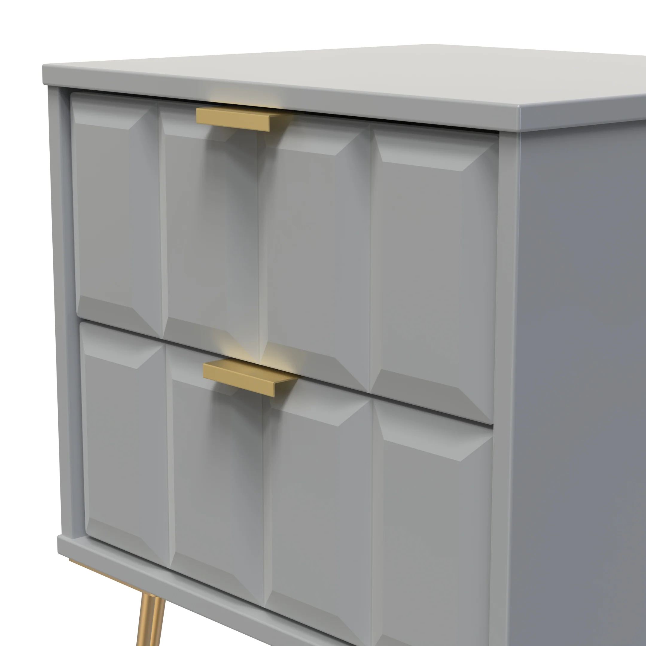 Hanover Ready Assembled 2 Drawer Bedside Cabinet in Dusk Grey - Image 8