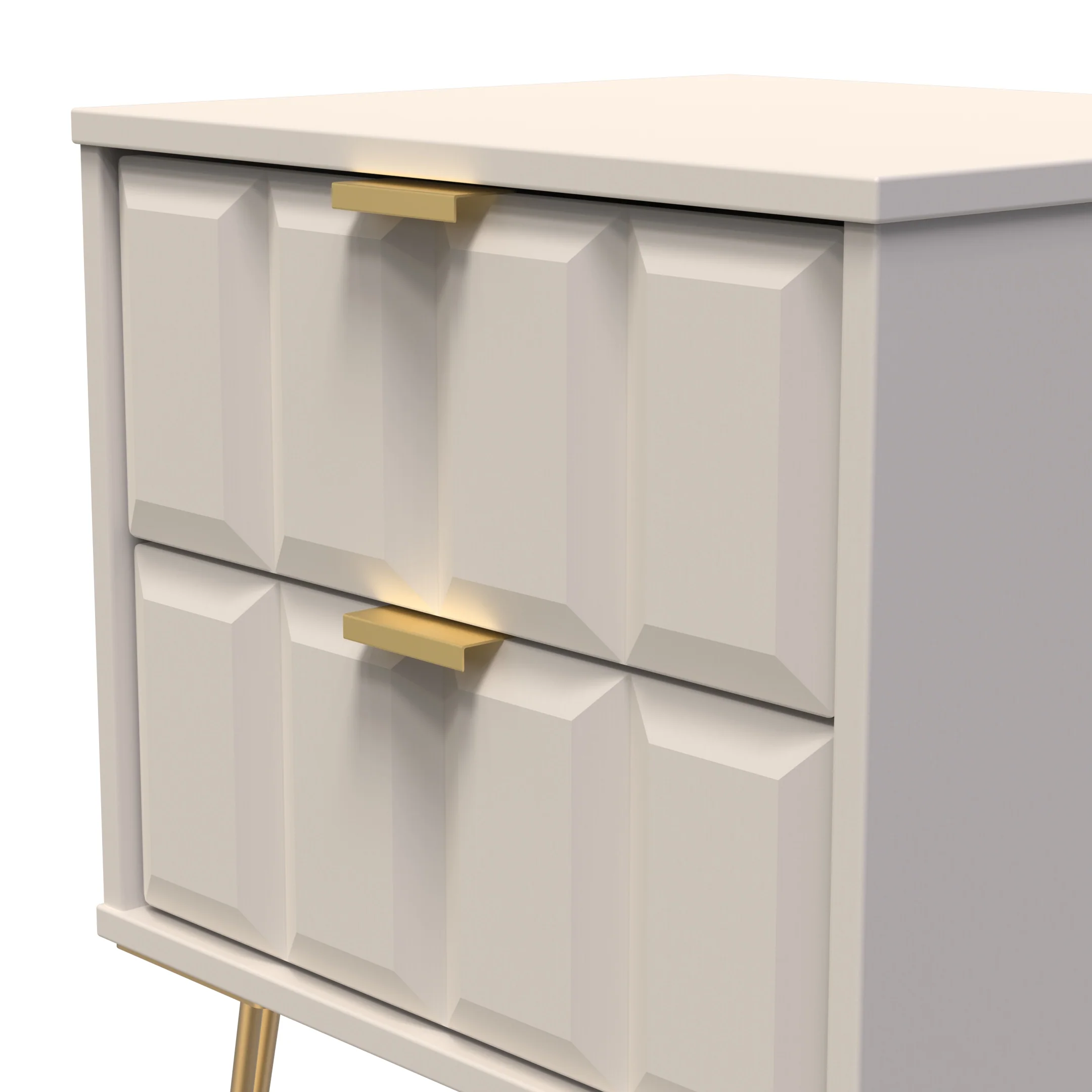 Hanover Ready Assembled 2 Drawer Bedside Cabinet in Kashmir Matt - Image 4